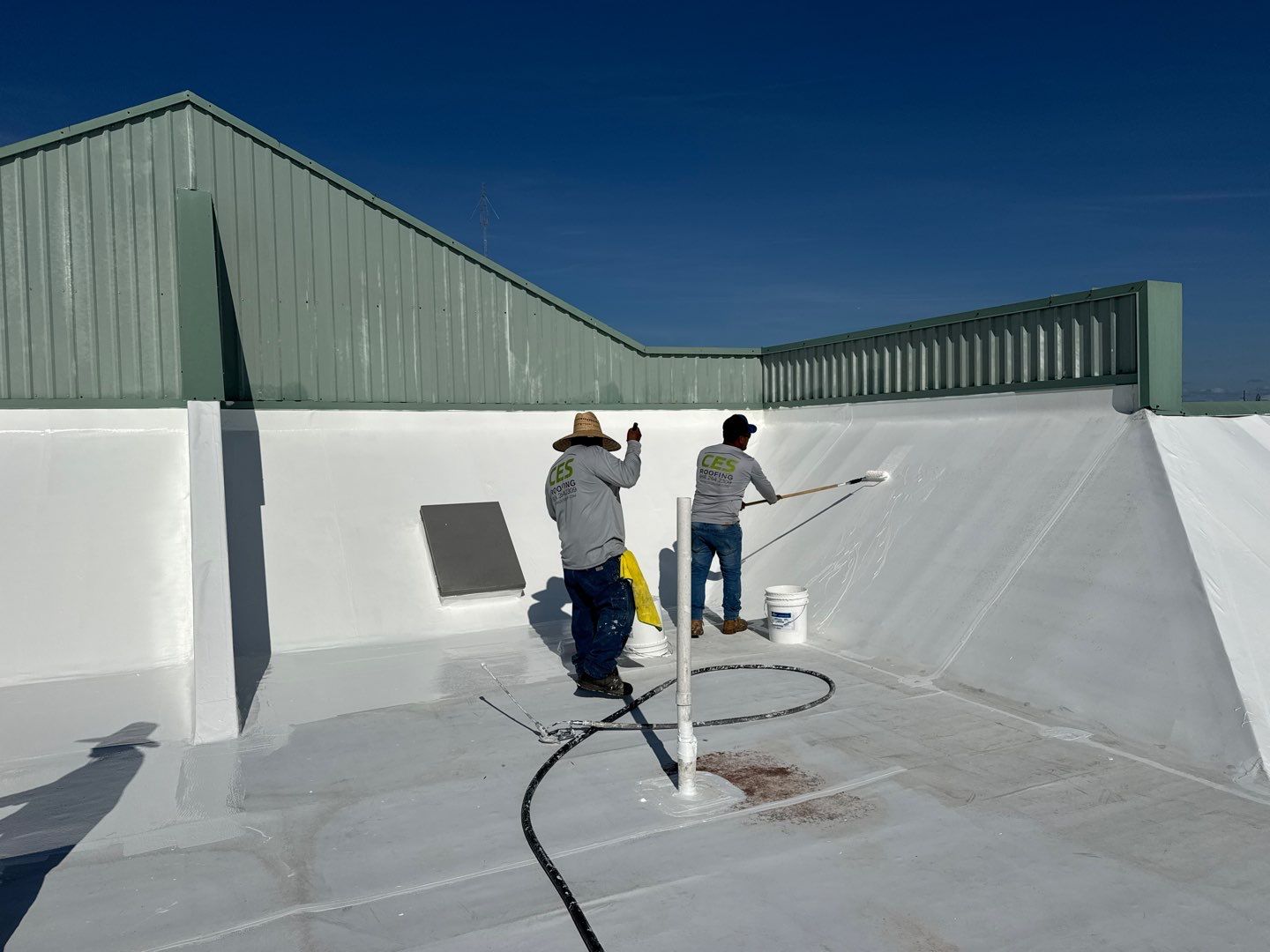 Commercial White Silicone Roof Coating for Hotel in Oldsmar by CES Roofing