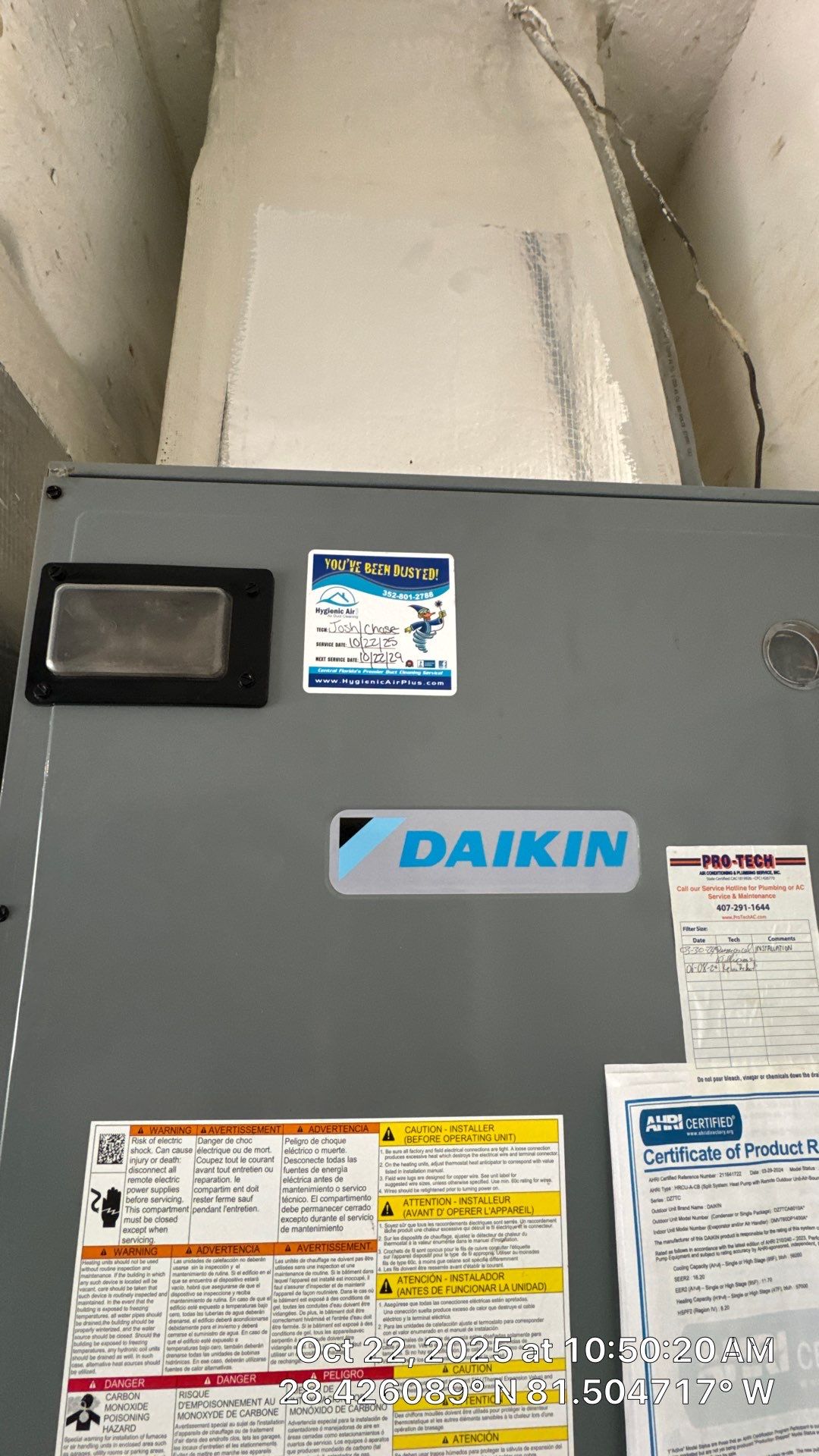 Air Duct and Dryer Vent Cleaning in Orlando by Hygienic Air, Inc
