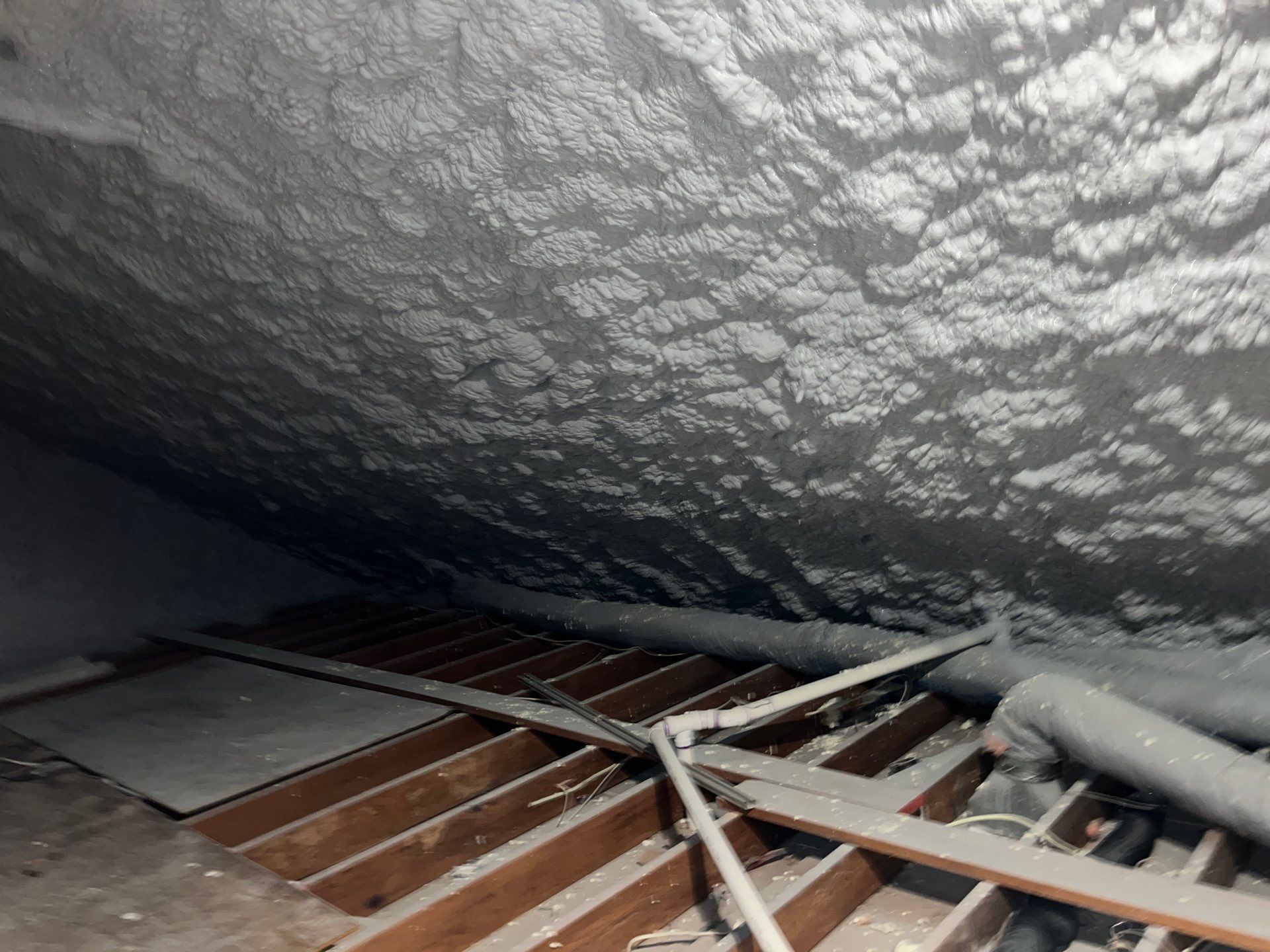 Basement Exterior Walls using Closed Cell Spray Foam by NYS Foam & Energy
