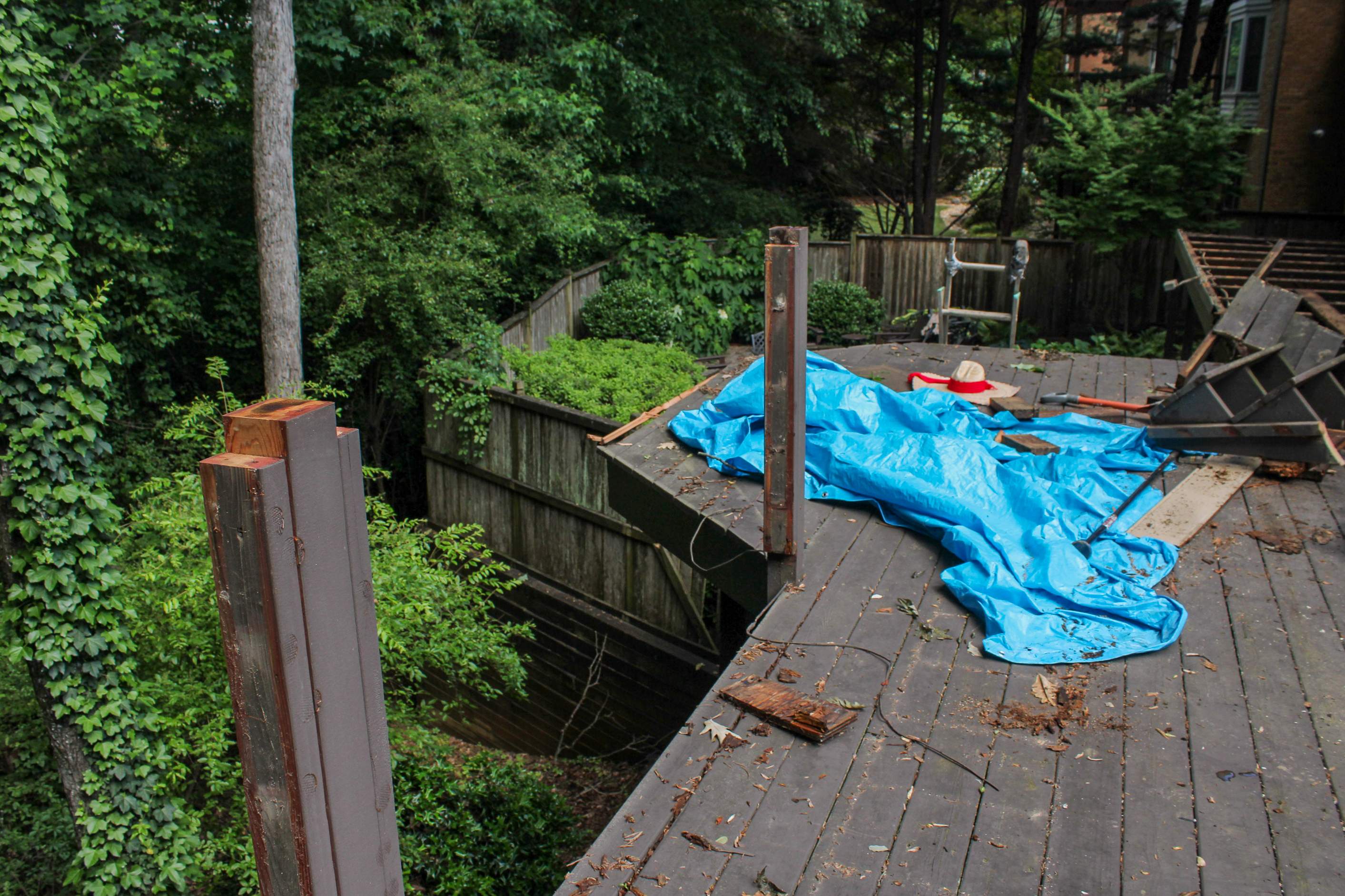 Deckorators Voyage Deck and Shed Style Covered Porch Build with Drink Rail by Nelson Exteriors 