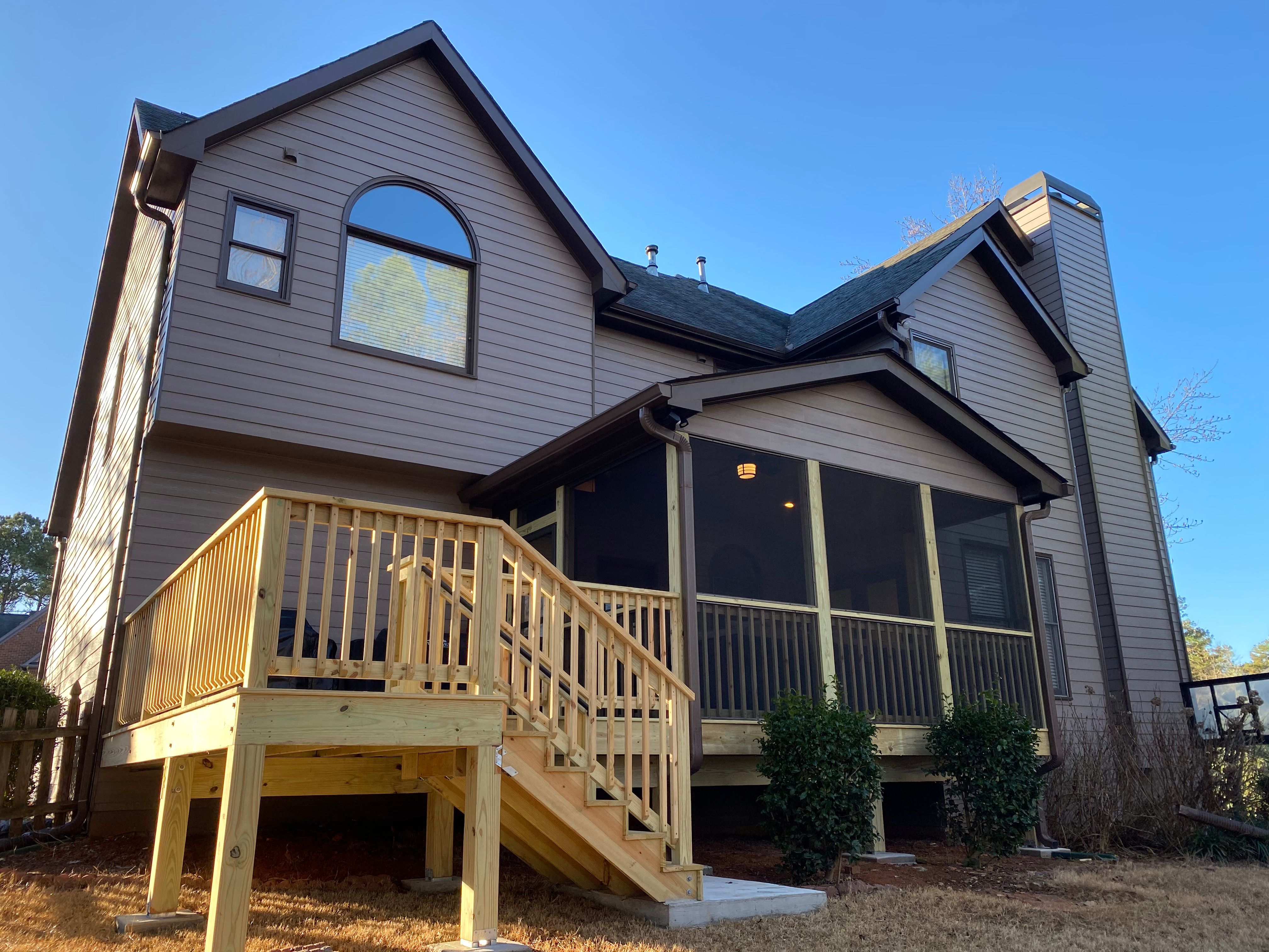 Custom Screened-In Porch and Deck Addition in Powder Springs by Swift Home Renovations