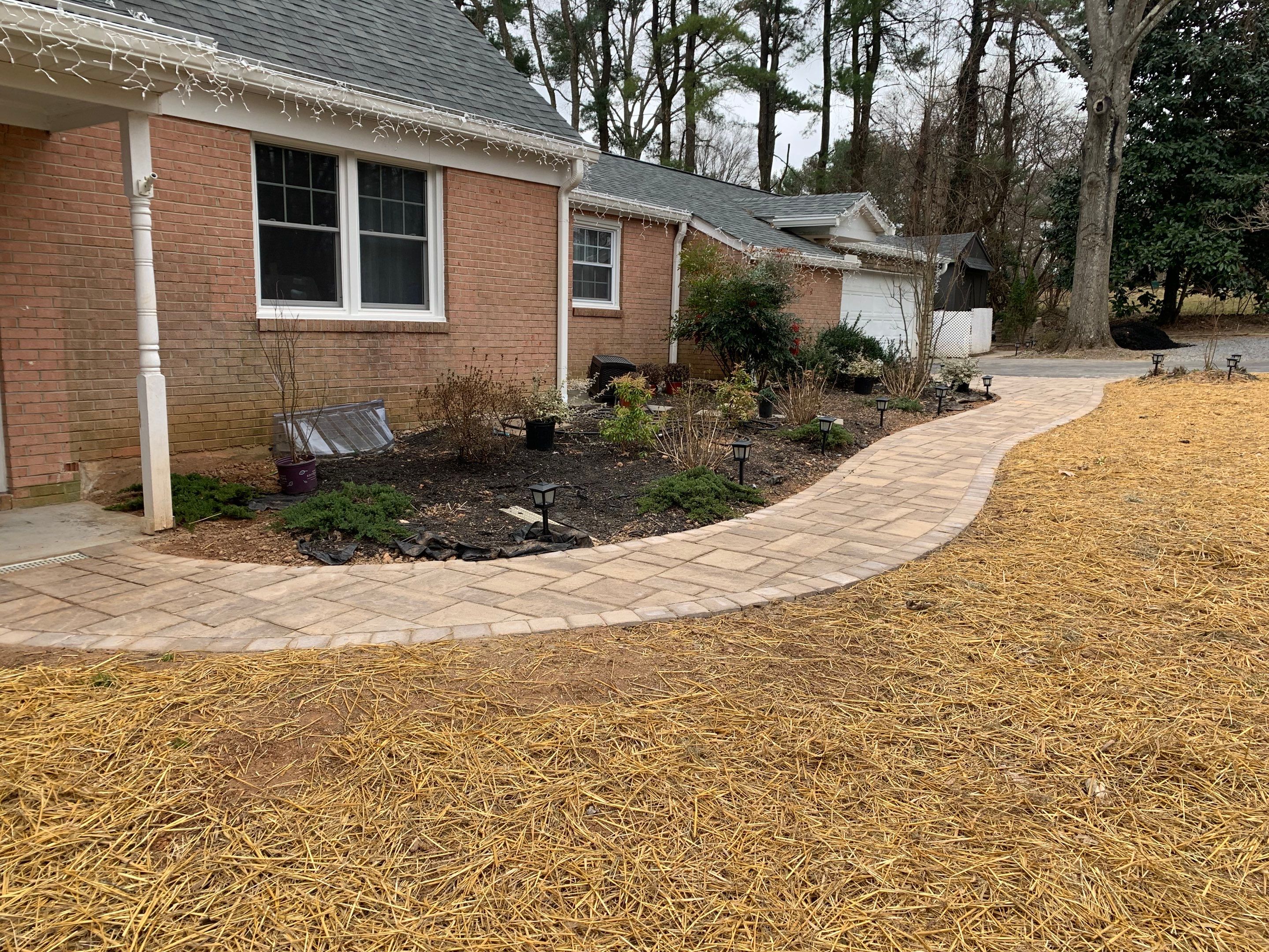 Front Walkway Remodel using Techo-Bloc Pavers by The Smet Companies, LLC