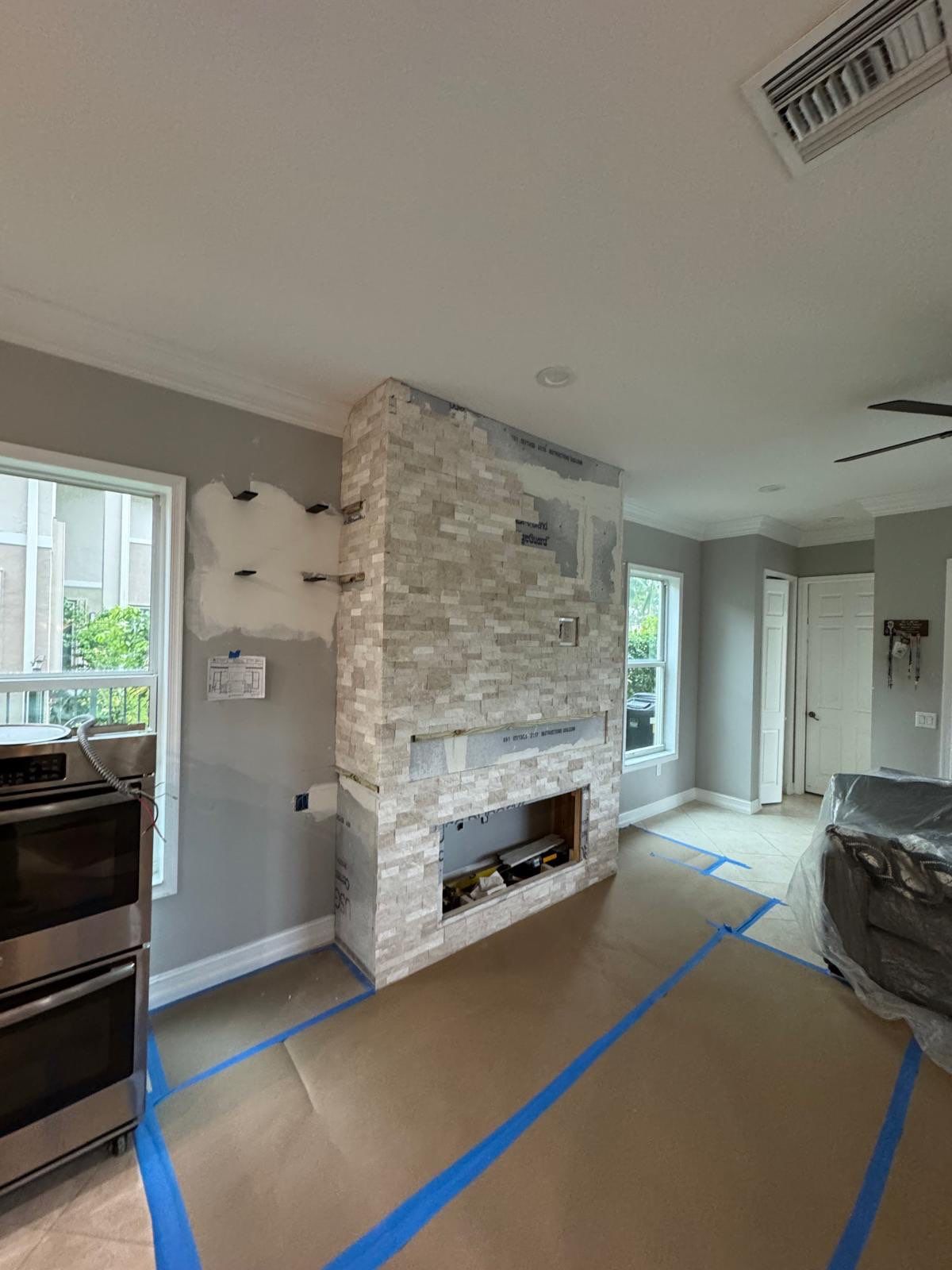 TV Fireplace Wall - Delray Beach by Hevi Tile