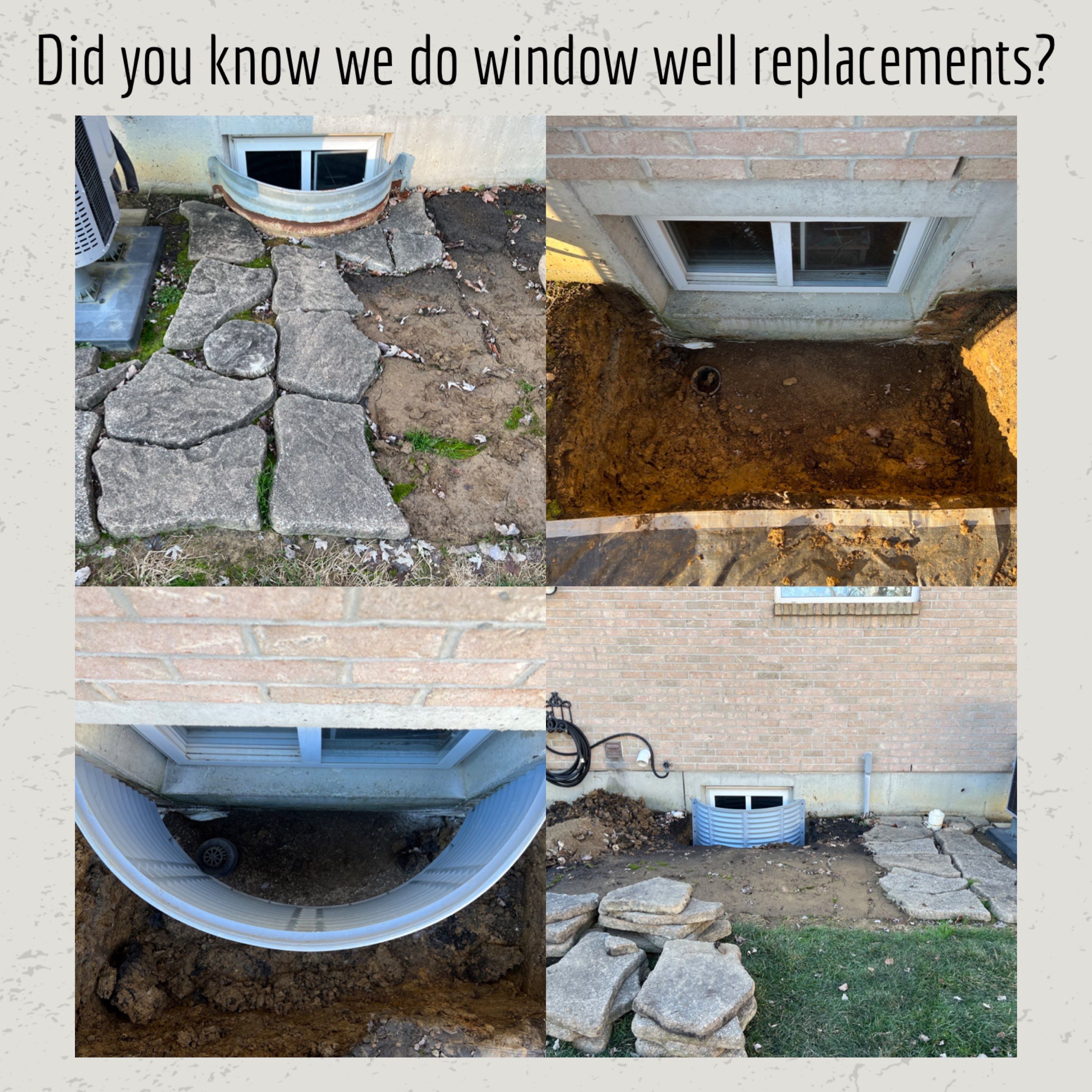 Window Well Replacement, Wall Repair, Grading by Reisenberg’s Lawn & Landscape, LLC