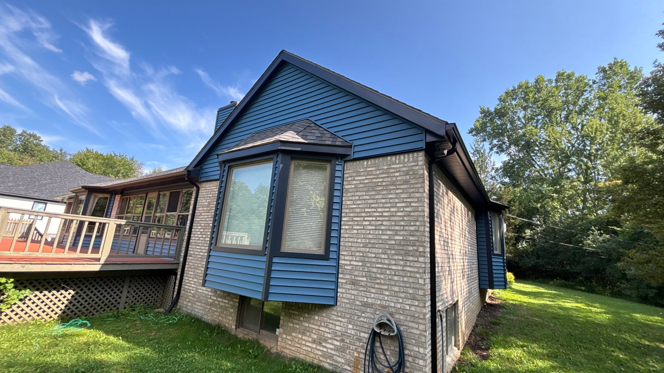 Siding Replacement using Alside Charter Oak D4.5" Laguna Blue by 180 Contractors