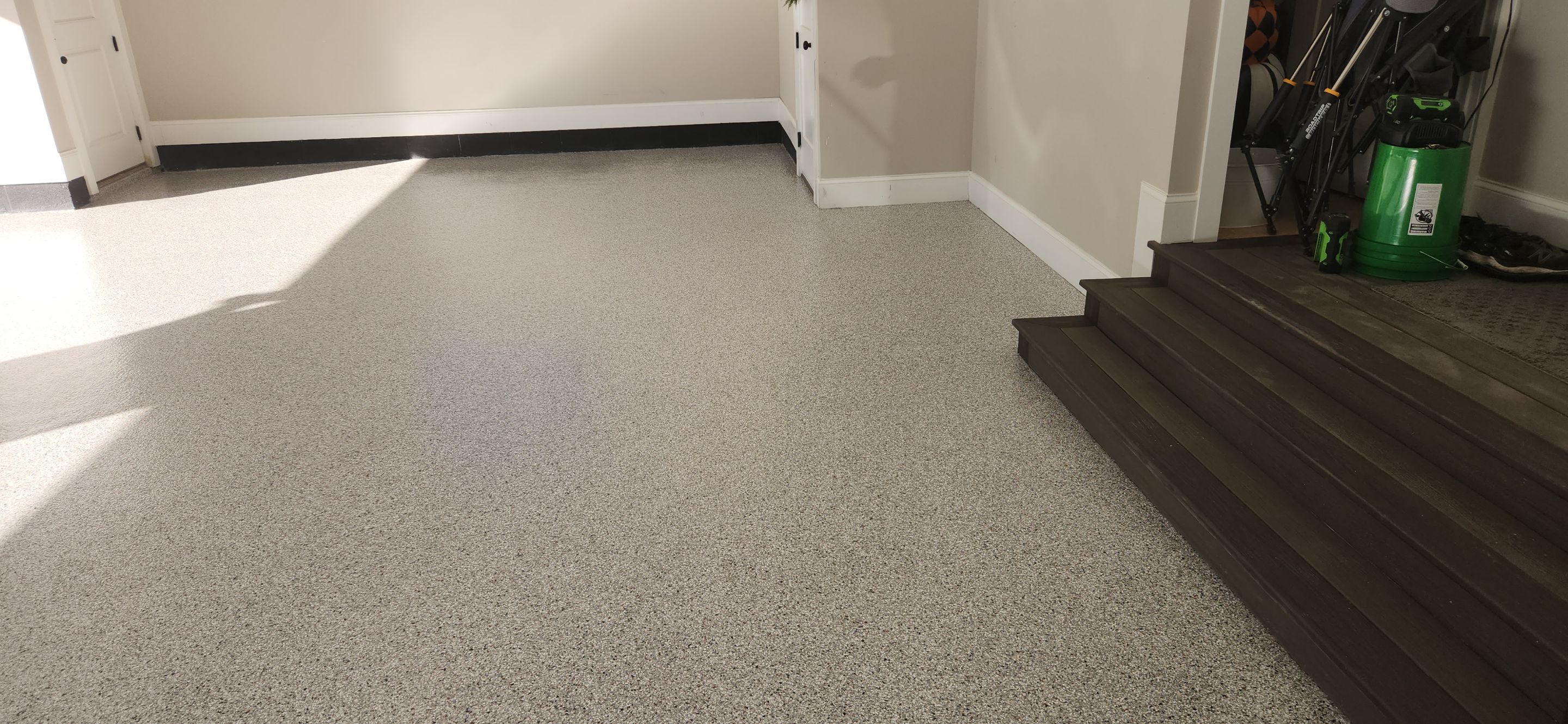 Front Porch and Garage using Coyote & Pumice by Elite Floor Solutions
