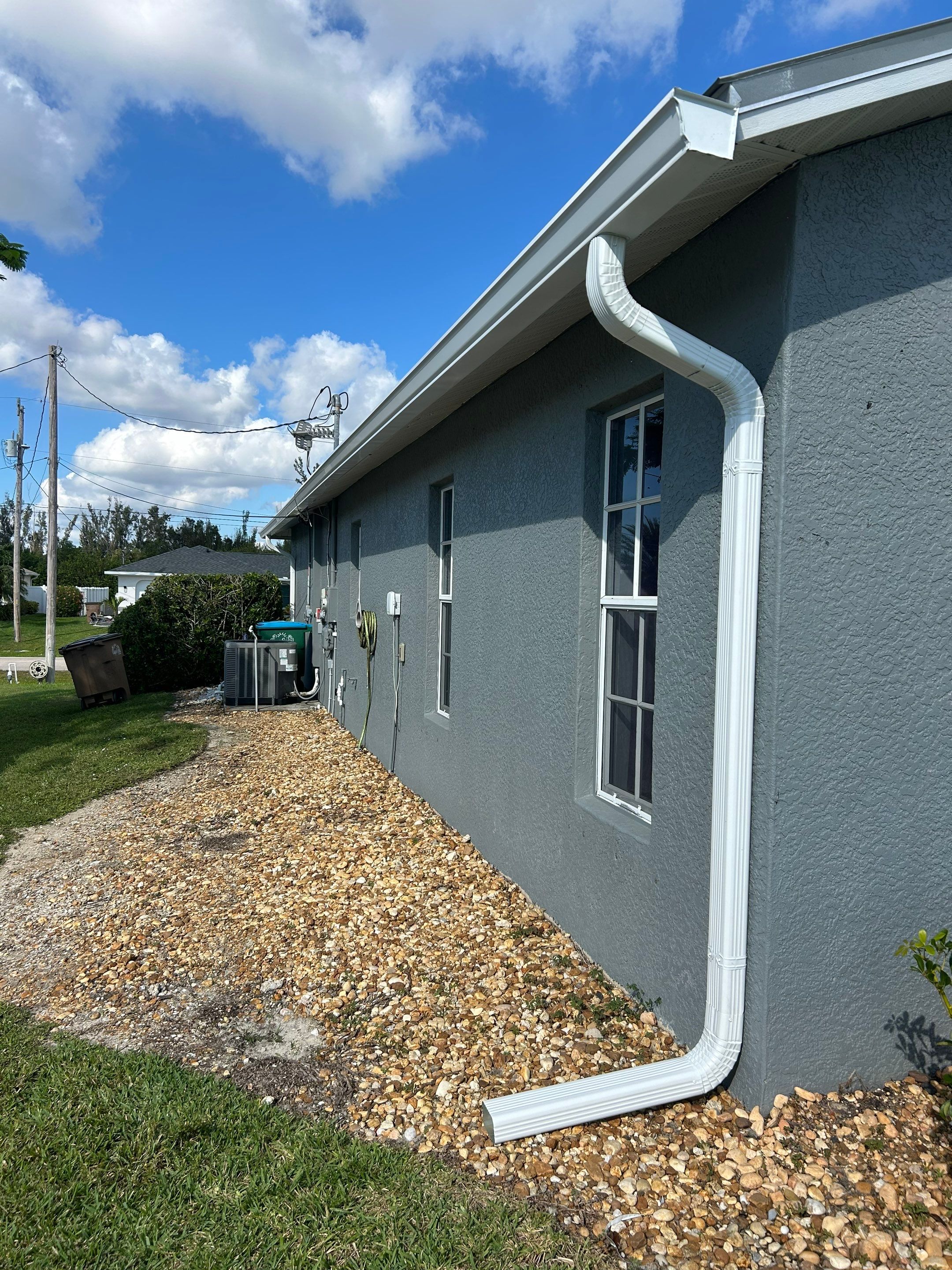 White 6 inch Seamless Gutters in Cape Coral FL by Gutter Professors