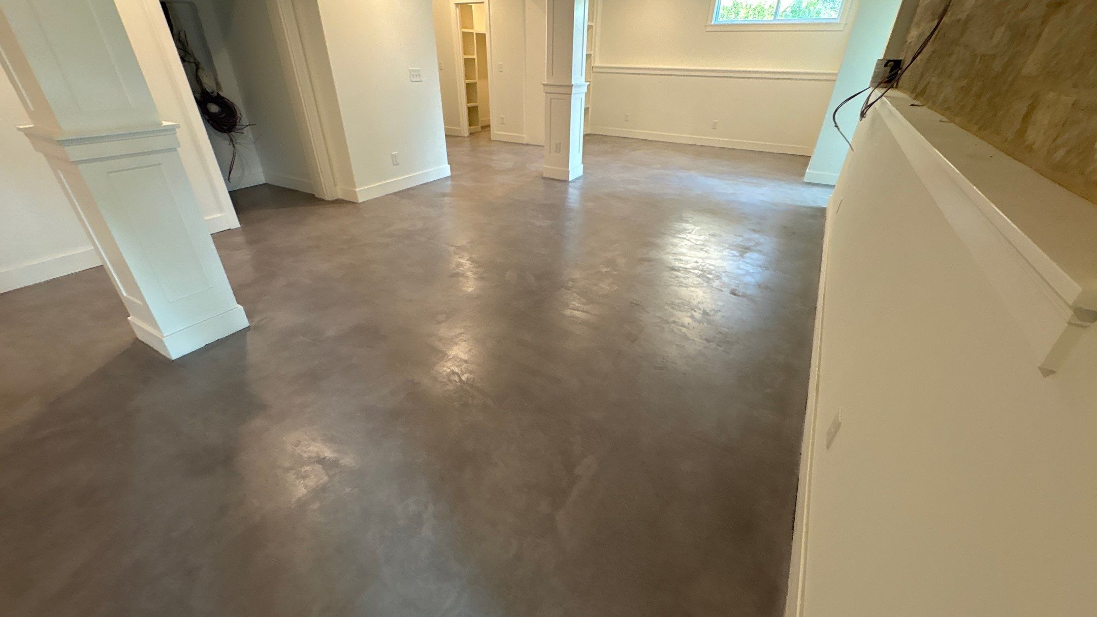 Basement Floor Overlay - Lawrence, KS by Big Red Decorative Concrete, LLC