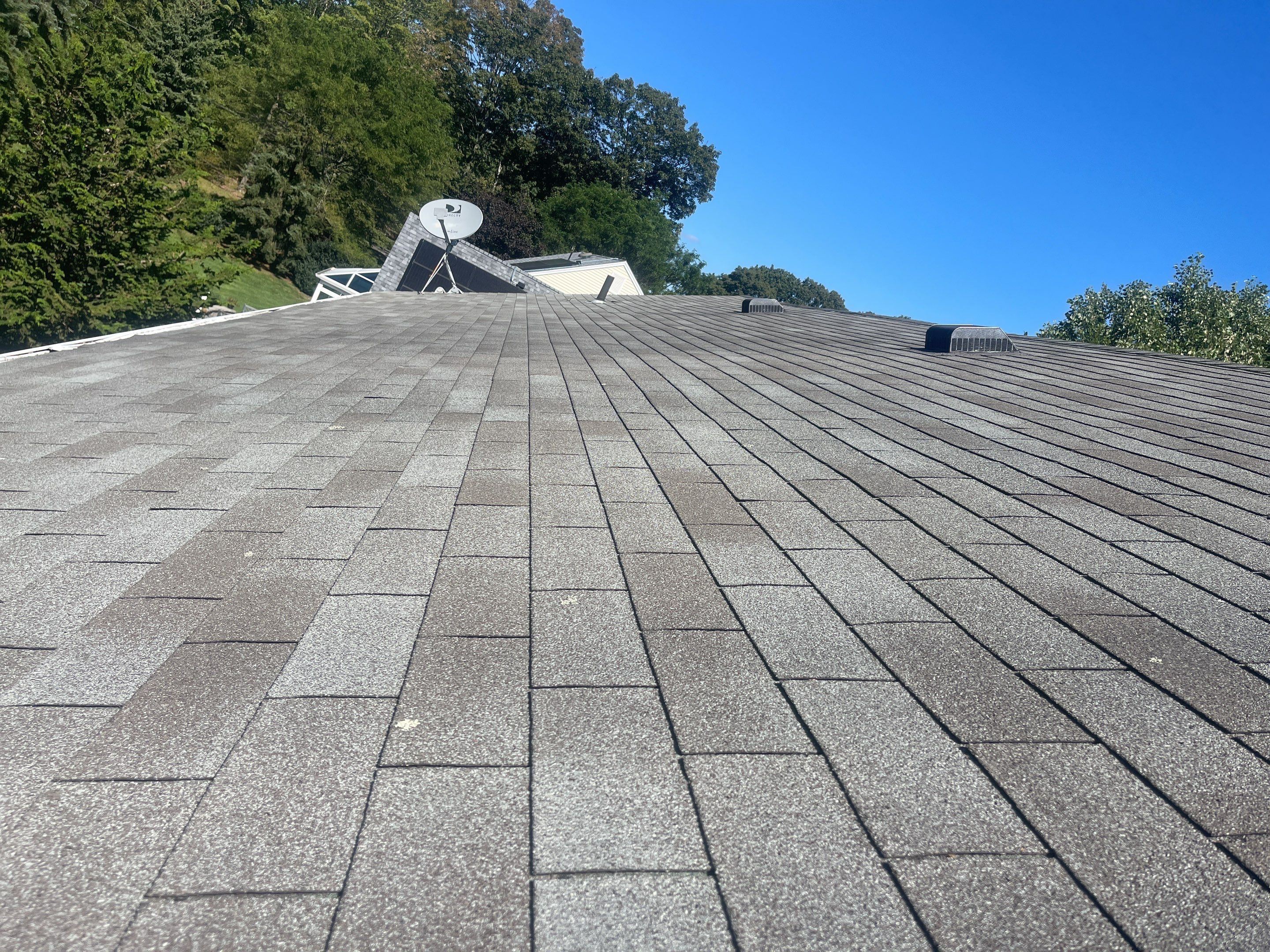 Residential Roofing Installation using Certainteed Landmark Moire Black by A Plus Exterior