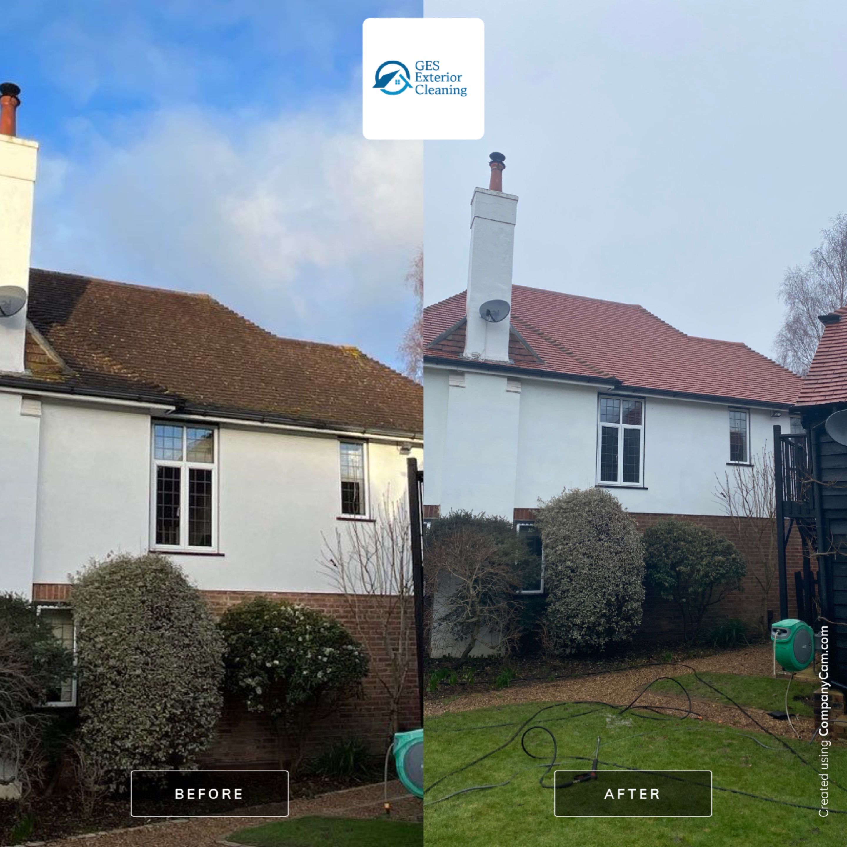 Roof Cleaning using Honda 15lpm Low Pressure Washing Machine by Ges Exterior Cleaning ltd
