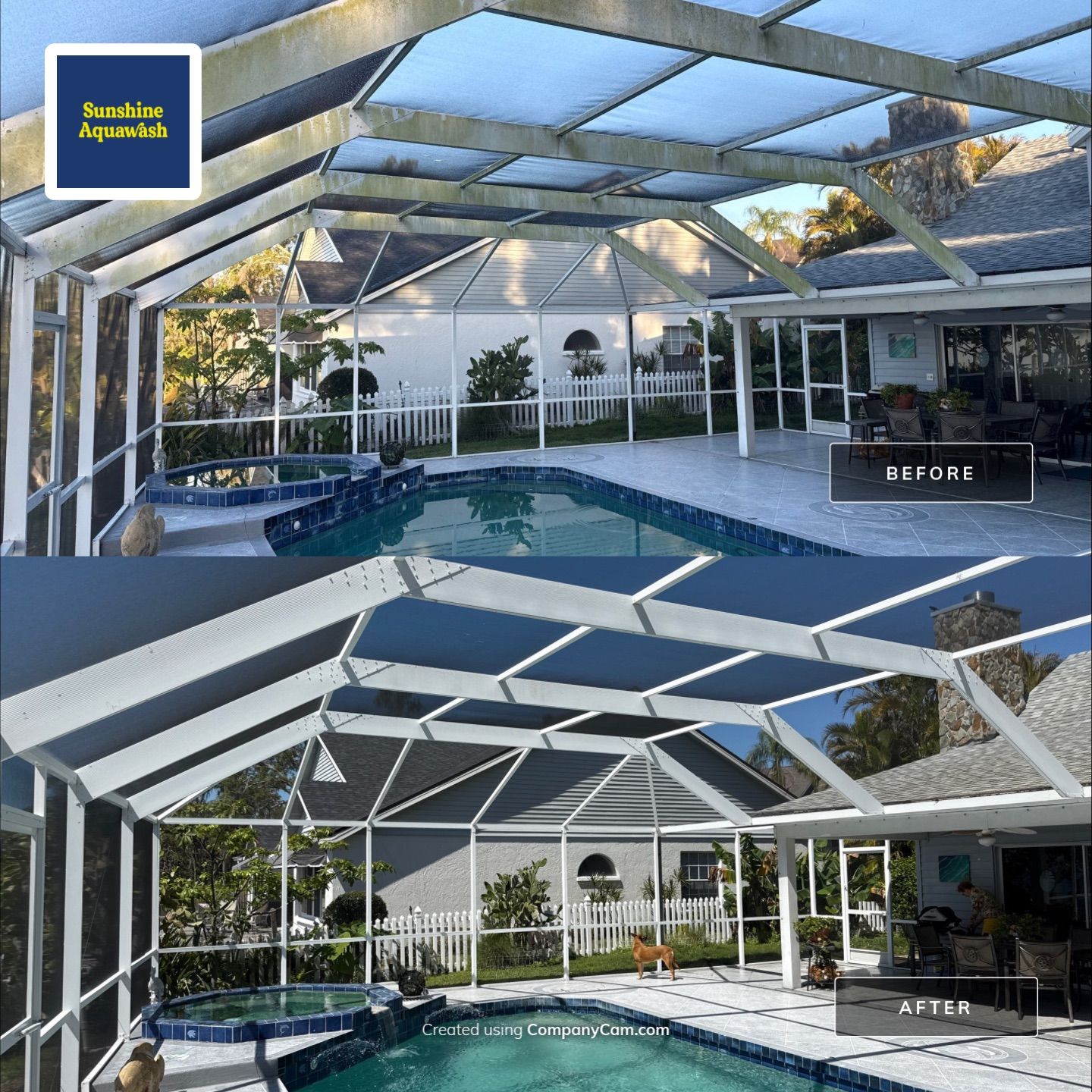 🏡 From Green to Clean! 🌊 Epic House & Pool Cage Cleaning on the Manatee River | Ellenton, FL 💦 by Sunshine AquaWash