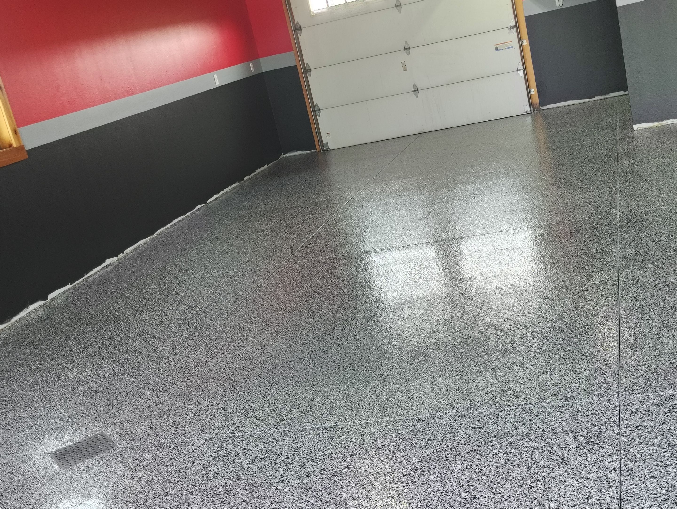Multi-Car Garage Concrete Coating and Floor Refinishing in Hull by Select Painting, Coatings & Garage Cabinets