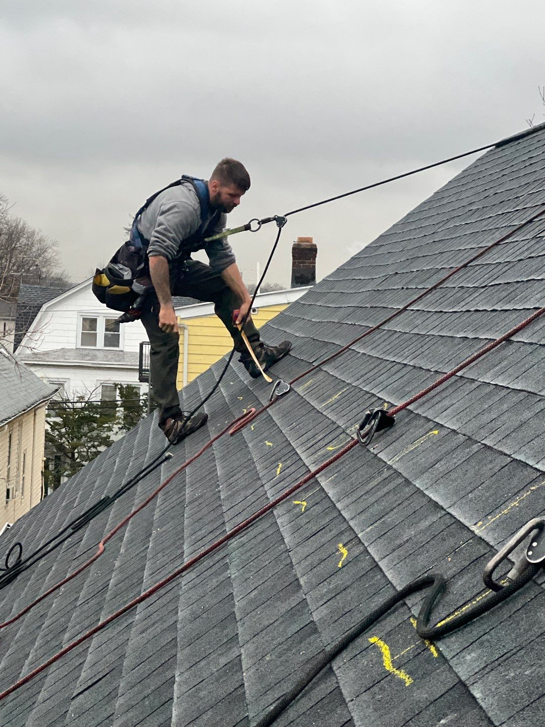 Solar Panel Installation using Wires by Infinity Solar Systems