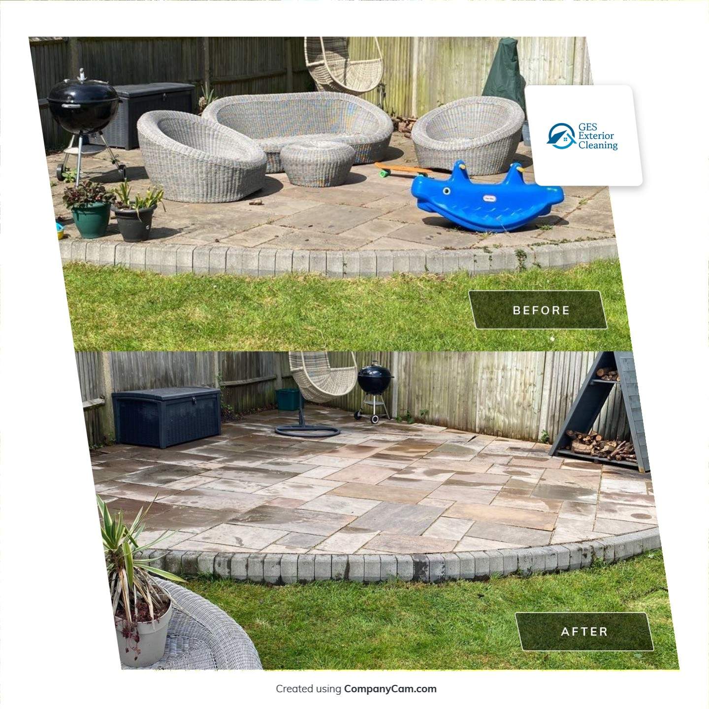 Driveway And Patio Clean using honda 21 ltr/min by Ges Exterior Cleaning ltd