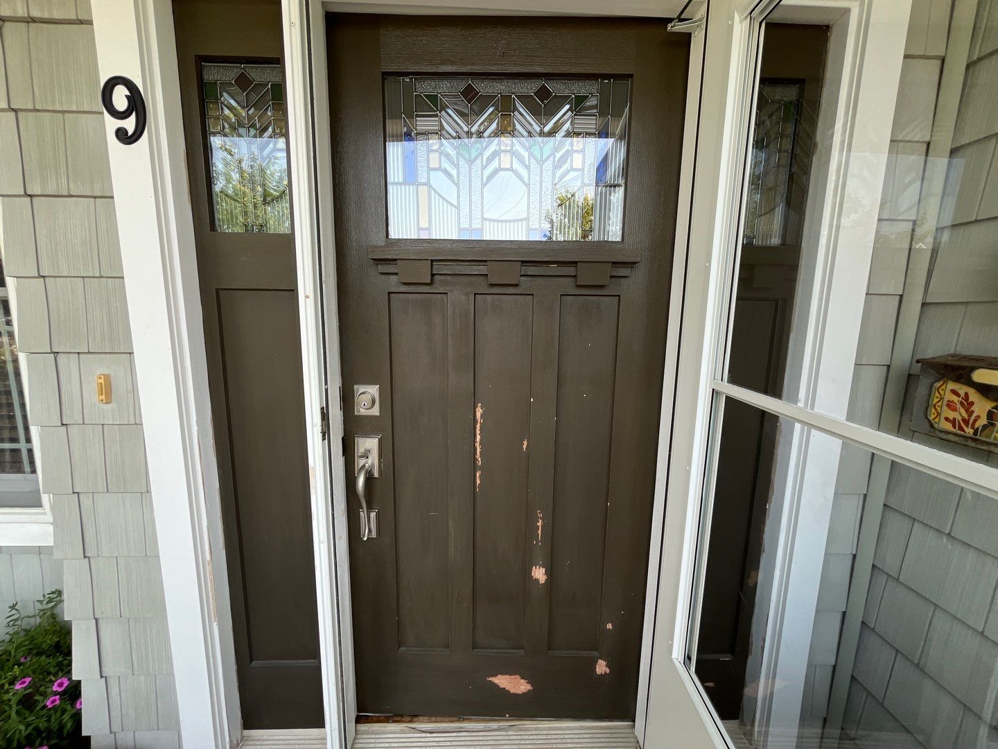 Front Door Transformation: Front Weathered to Bold & Beautiful by Fresh Coat Works LLC