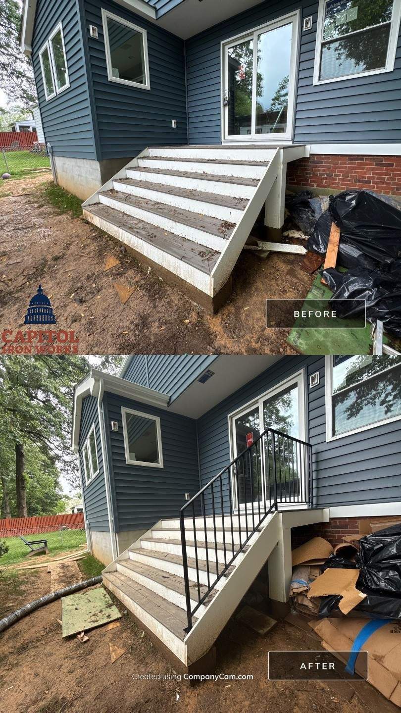 Traditional Steel Picket Guardrails – Residential Exterior – Gaithersburg, MD by Capitol Iron Works