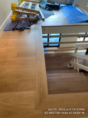 Engineered European White Oak with Matching Custom Stair Nose