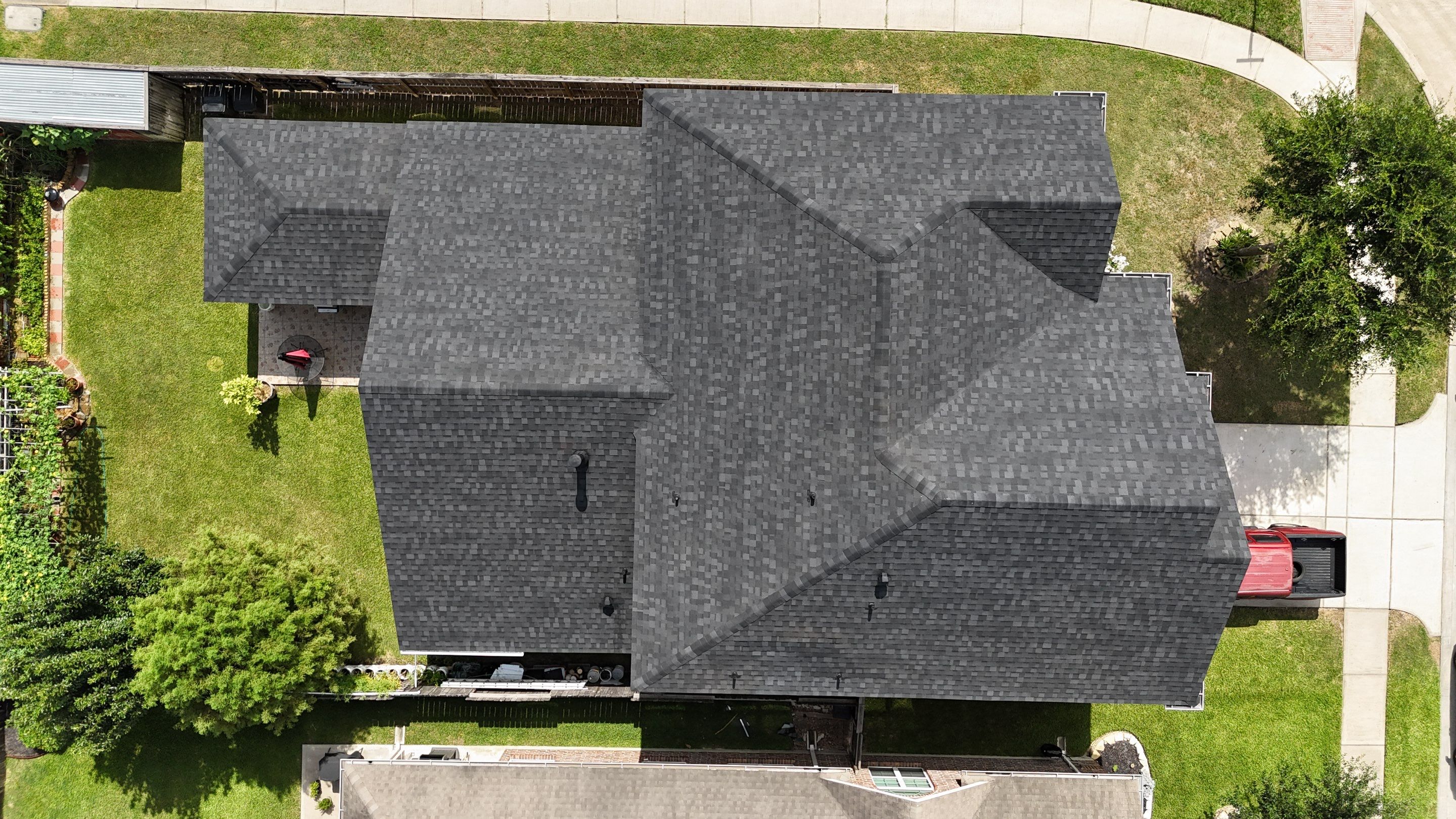 Residential Roofing Installation using IKO Dynasty after Storms in Cypress by Core Four Roofing