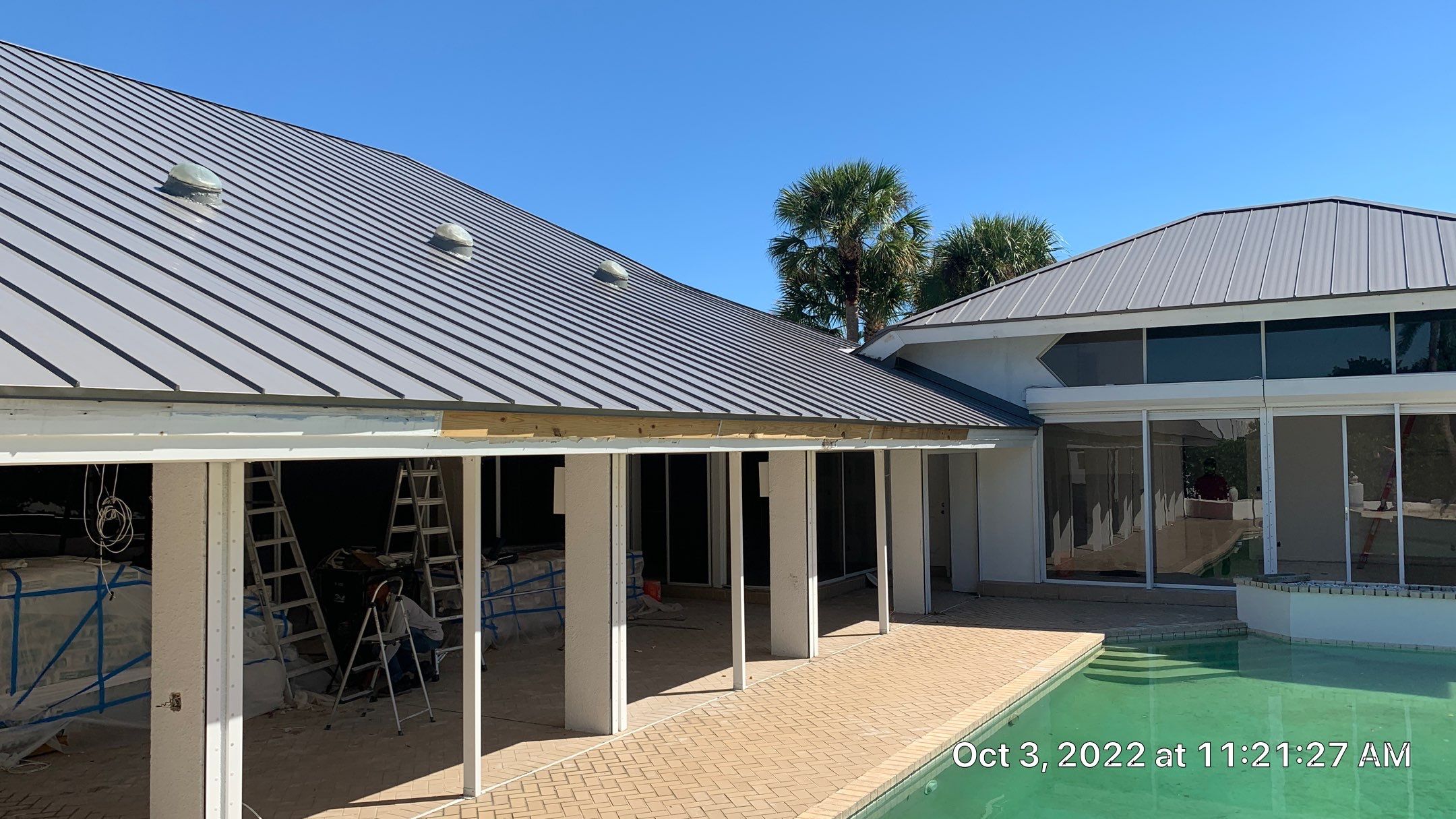 Residential Roofing Installation using 1" Nail strip metal roof by BLUES BROTHERS ROOFING