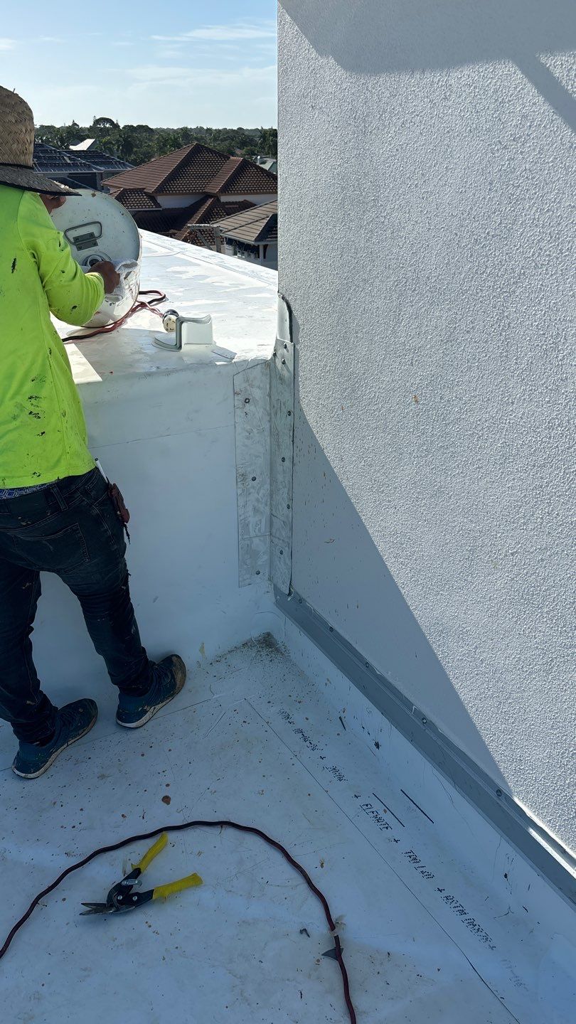 Residential Install of Flat TPO by International Roofing