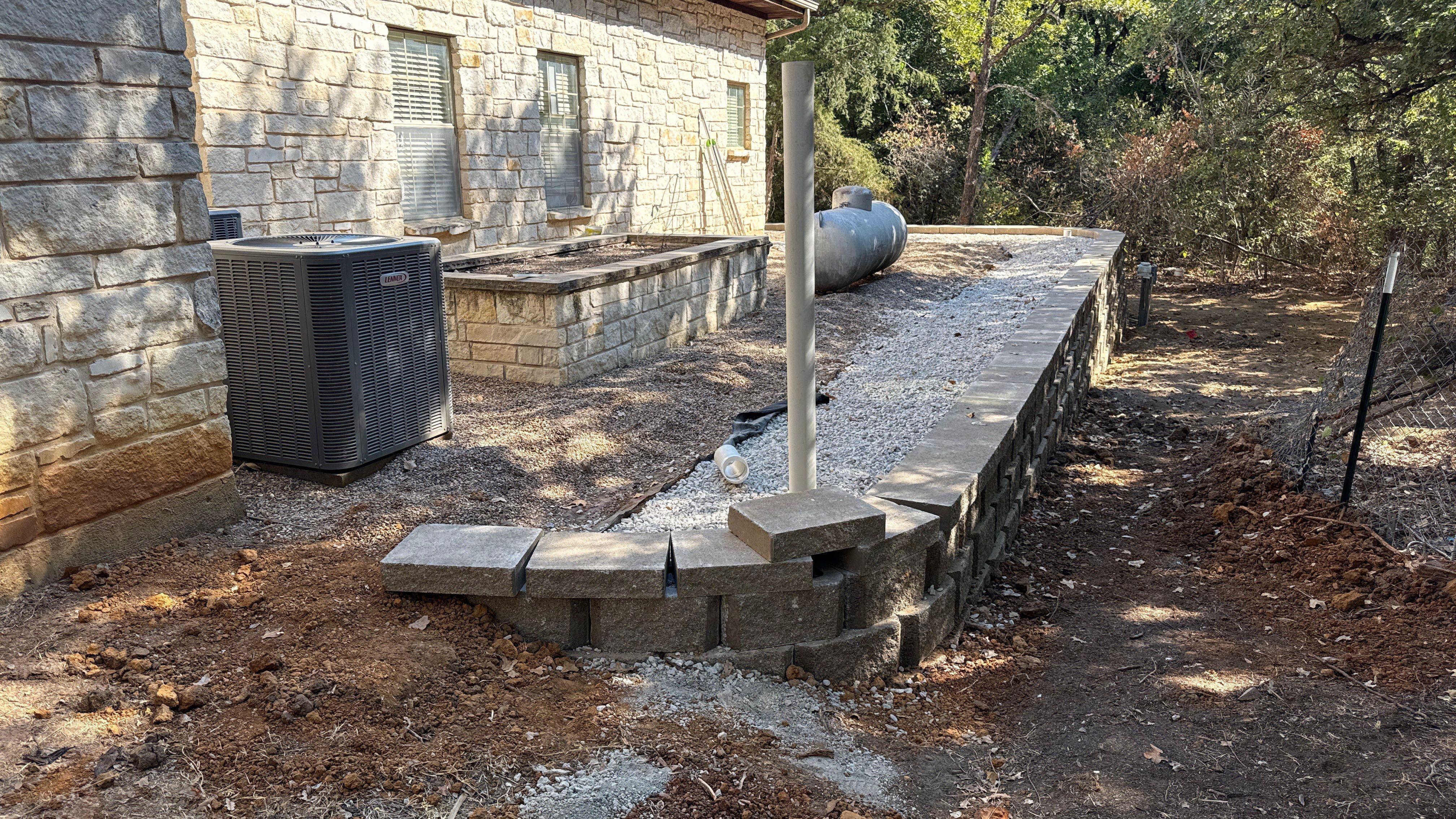 In Progress Retaining Wall Project by Peterson’s