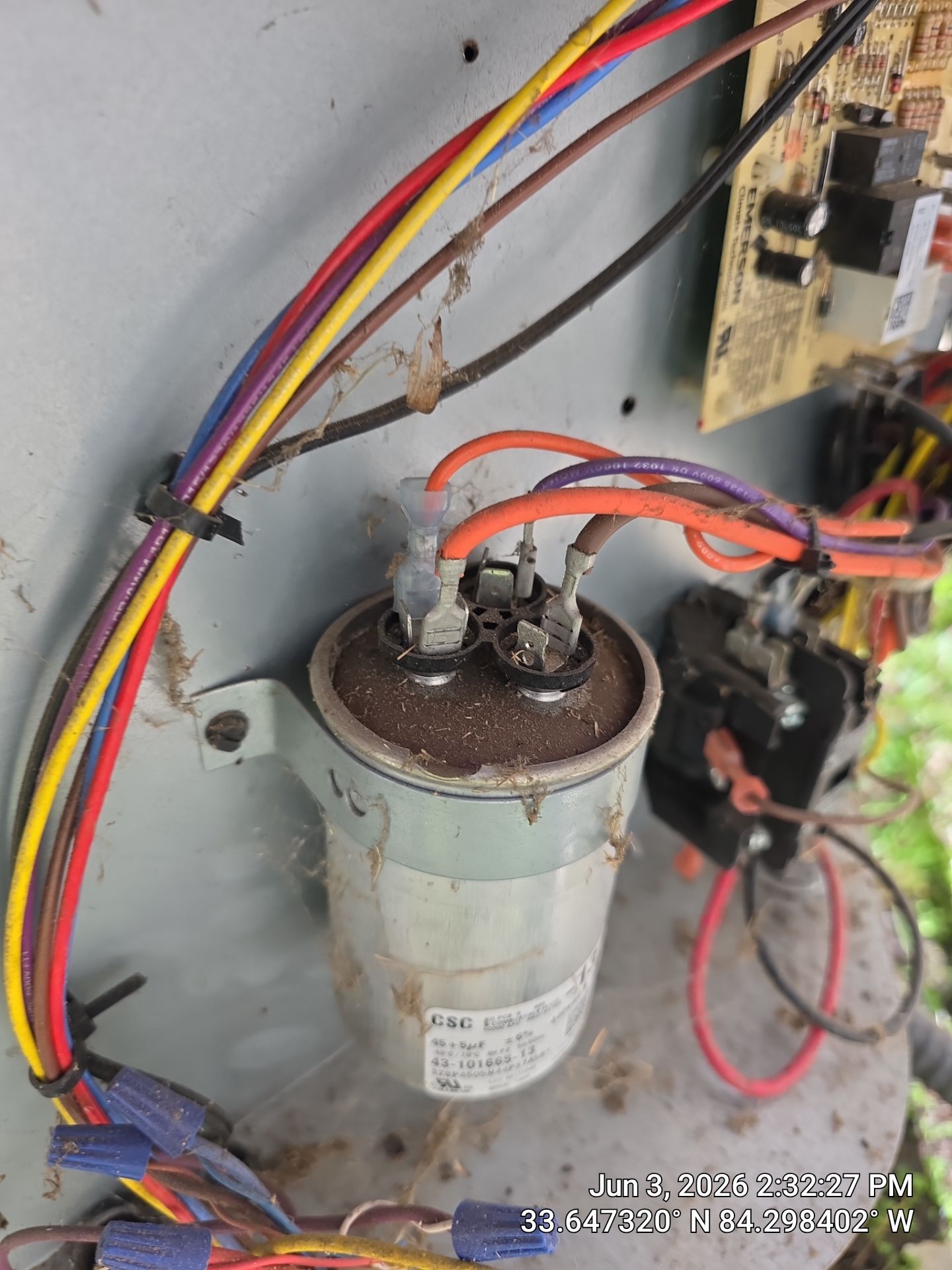 Outdoor HVAC Condenser Repair and Capacitor Replacement in Ellenwood by Veasey Mechanical Services 