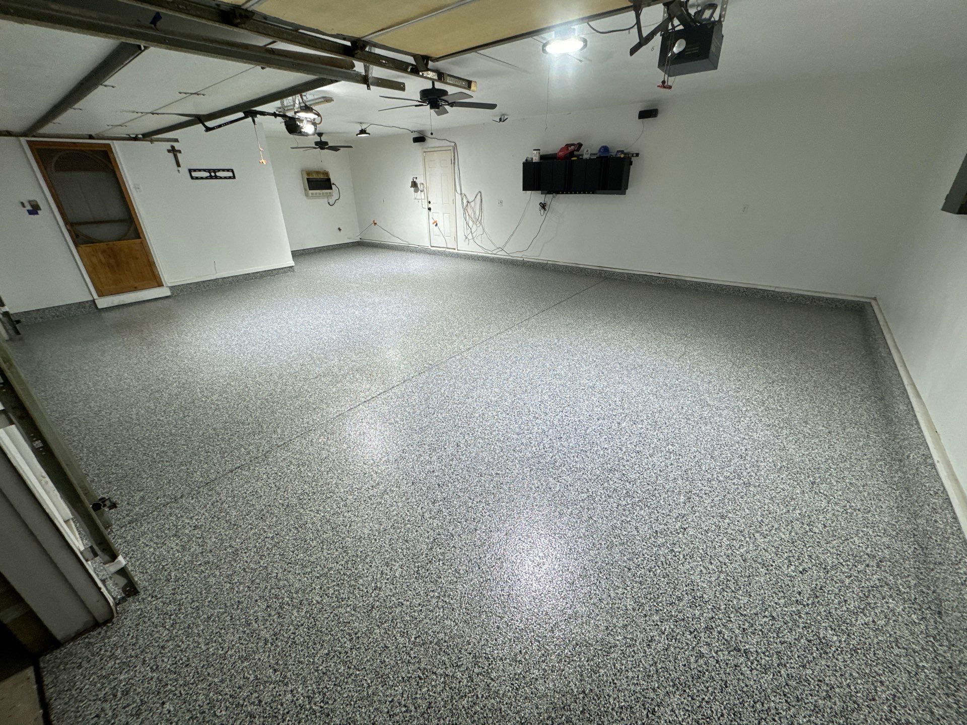 Domino Flake Garage Floor  by Level 10 Coatings
