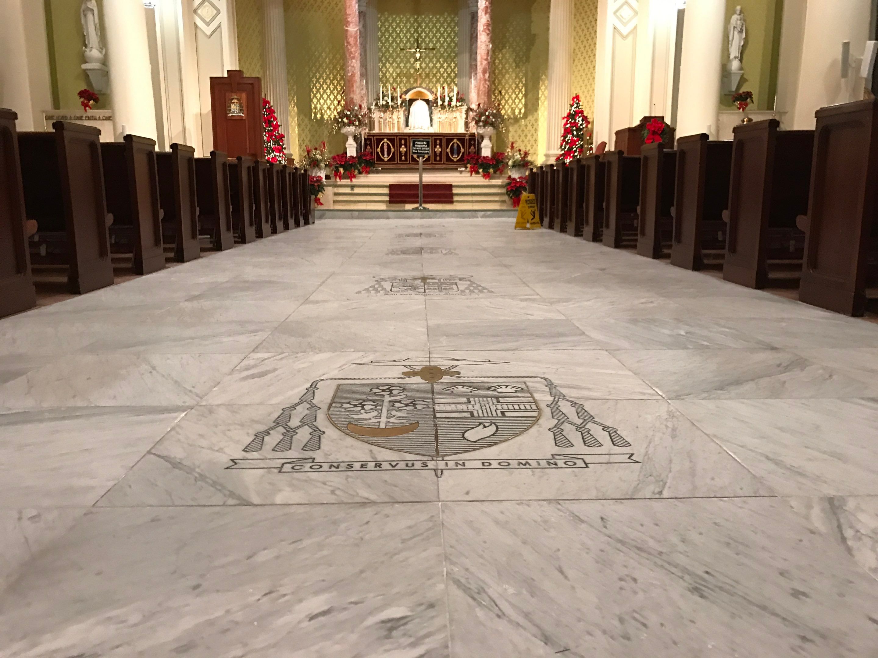 Marble Restoration for the Cathedral Basilica of the Immaculate Conception by Cornerstone Hard Surface Restoration 