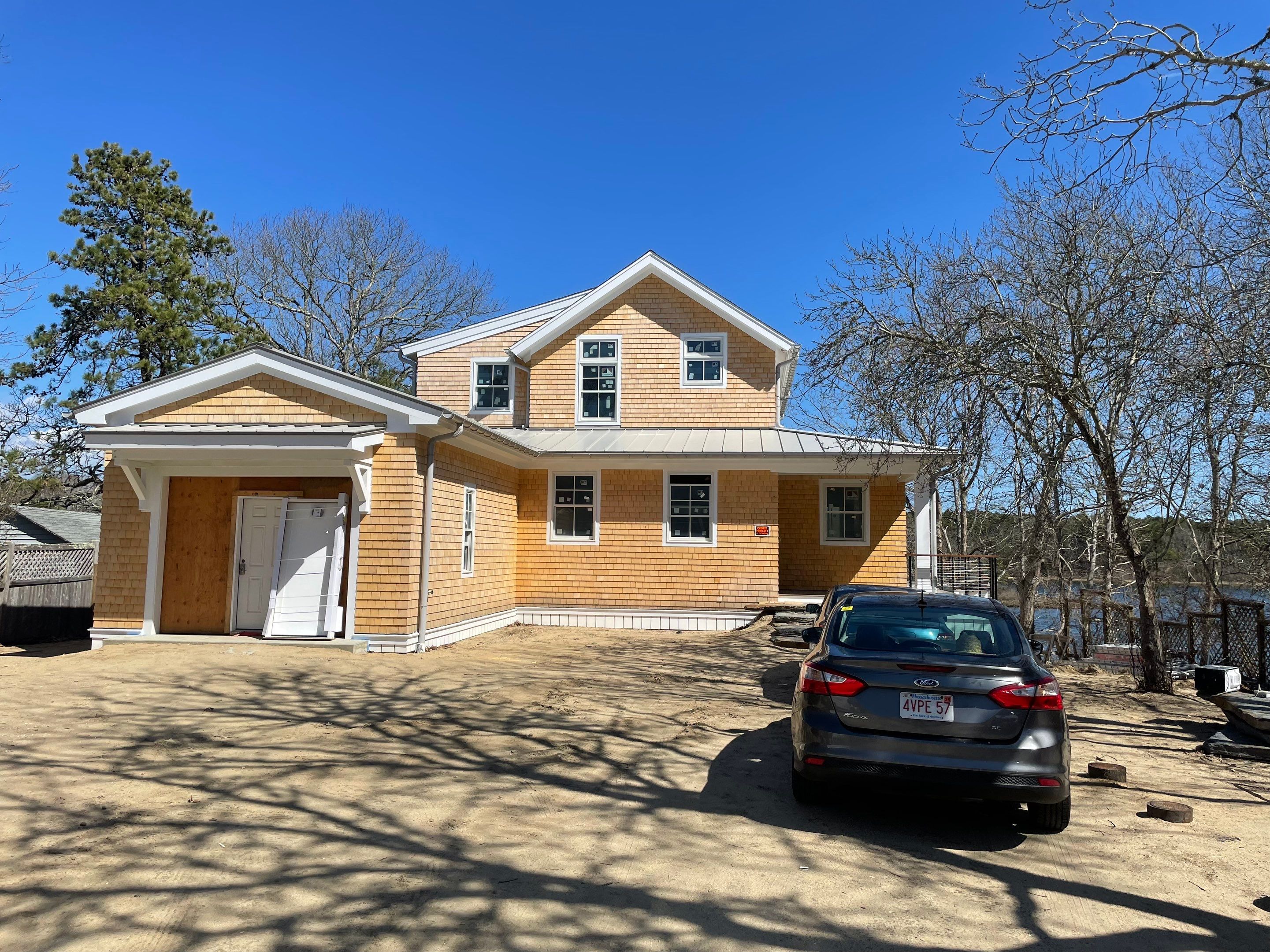 Gutter Installation using 6" Half Round Aluminum Gutter in East Falmouth, MA by Gutter Pro Enterprises