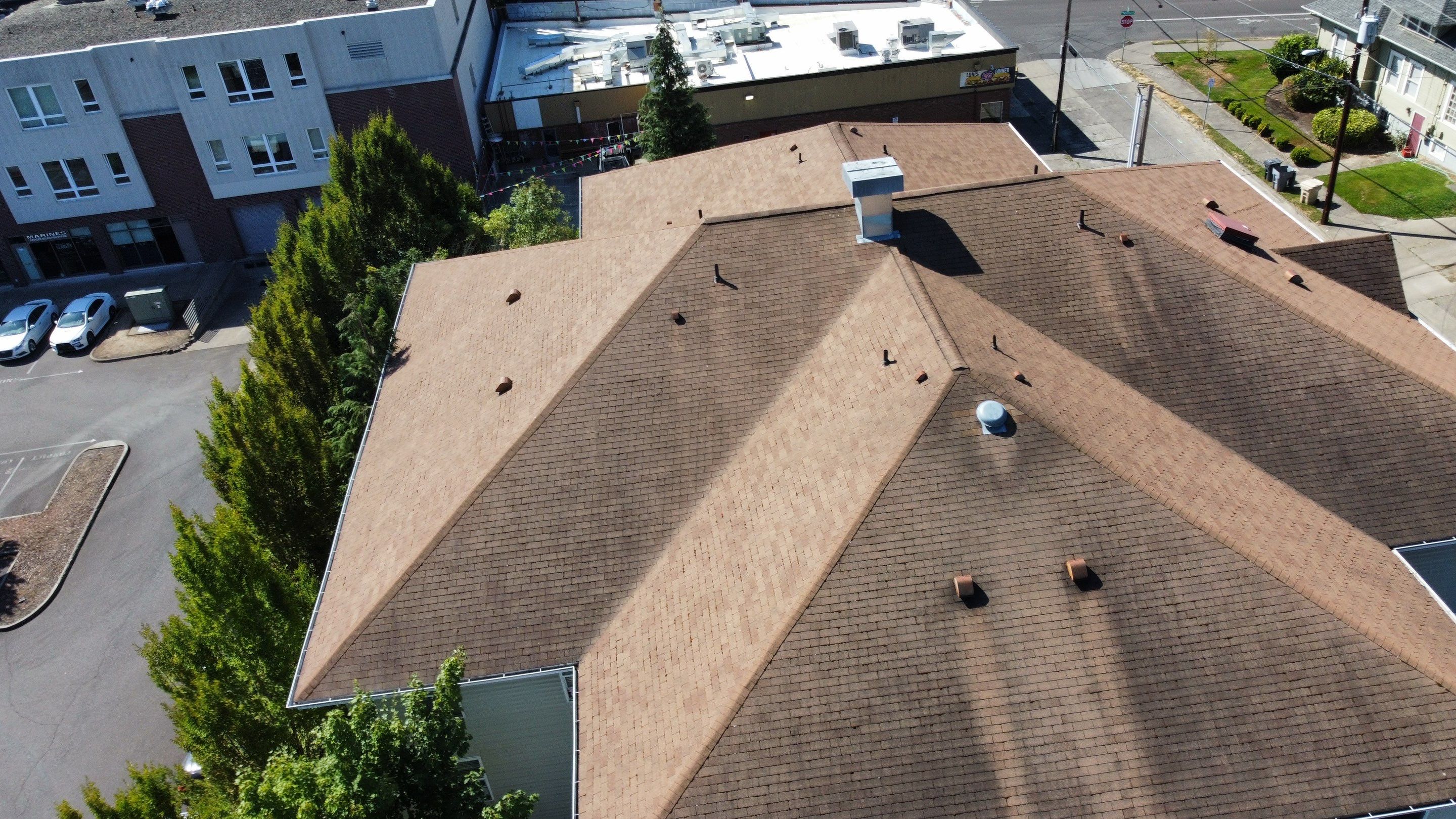 Commercial Roofing Installation using IKO Dynasty (Color: Biscayne) by Orezona Building & Roofing Company, Inc.