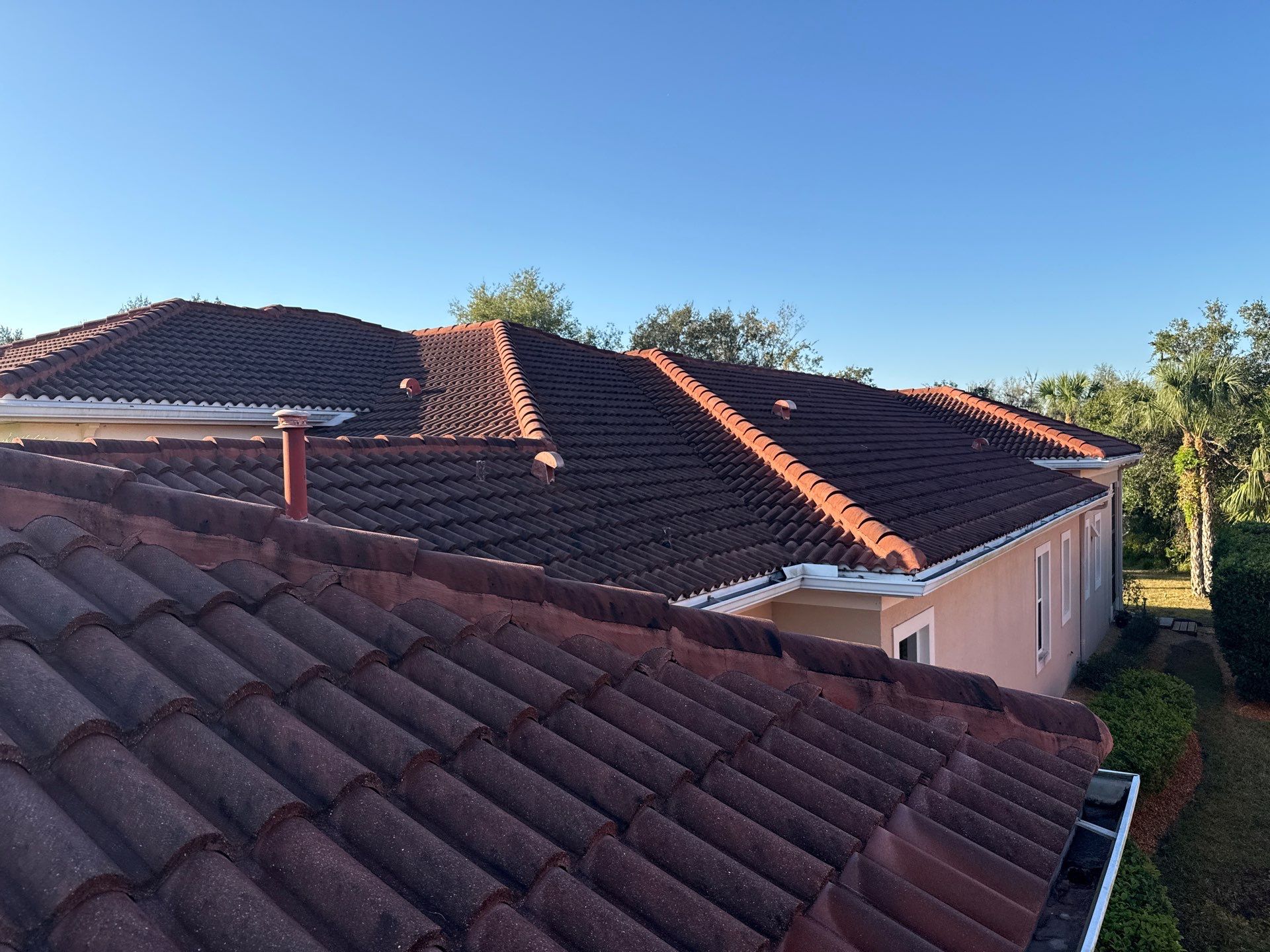 Tile Roof Cleaning & Oil Stain Removal | Tara River Place, Bradenton FL by Sunshine AquaWash