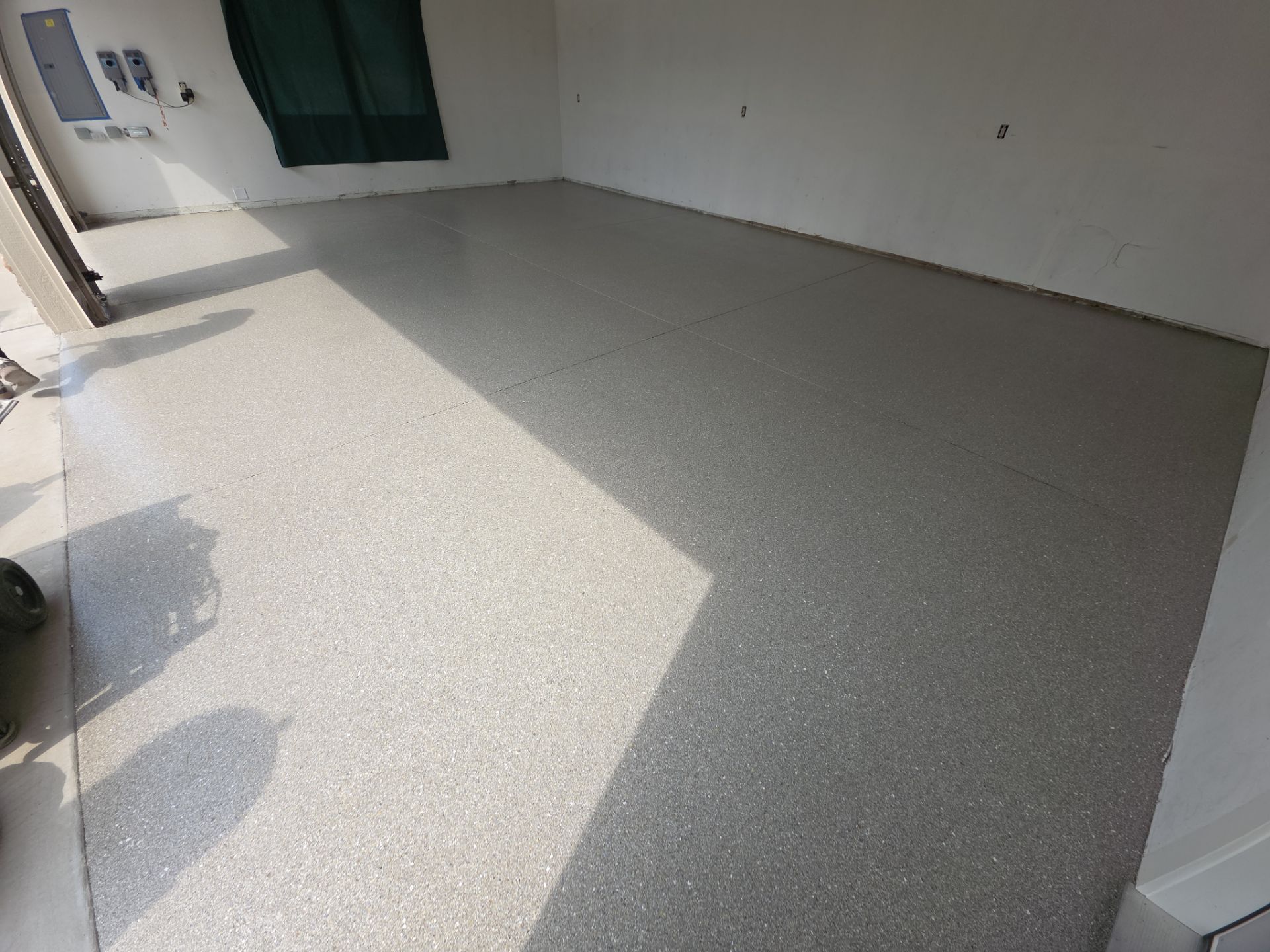 Garage Transformation using Travertine by Croc Coatings, LLC