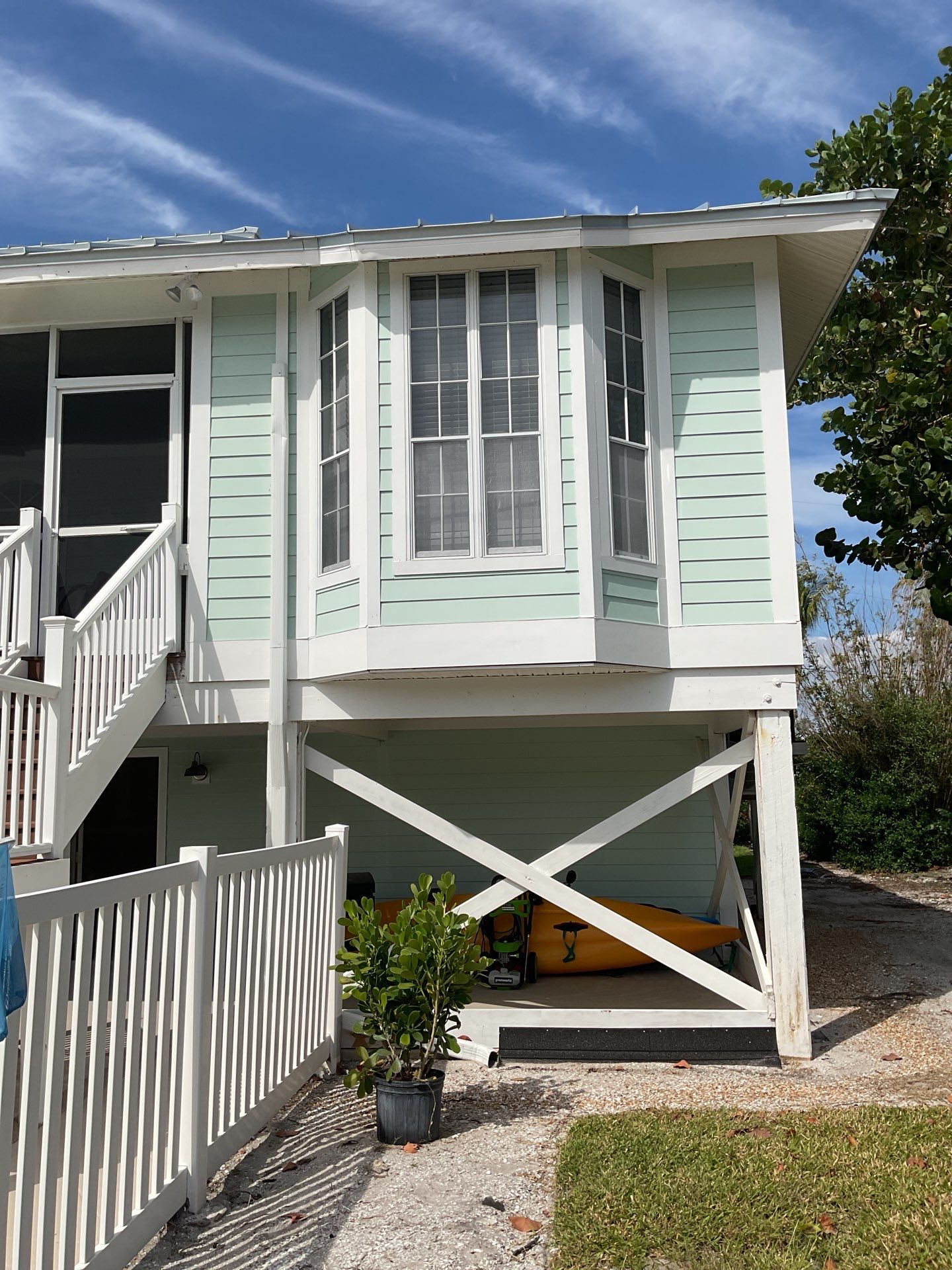 3x4 elbow Downspouts in Sanibel FL by Gutter Professors