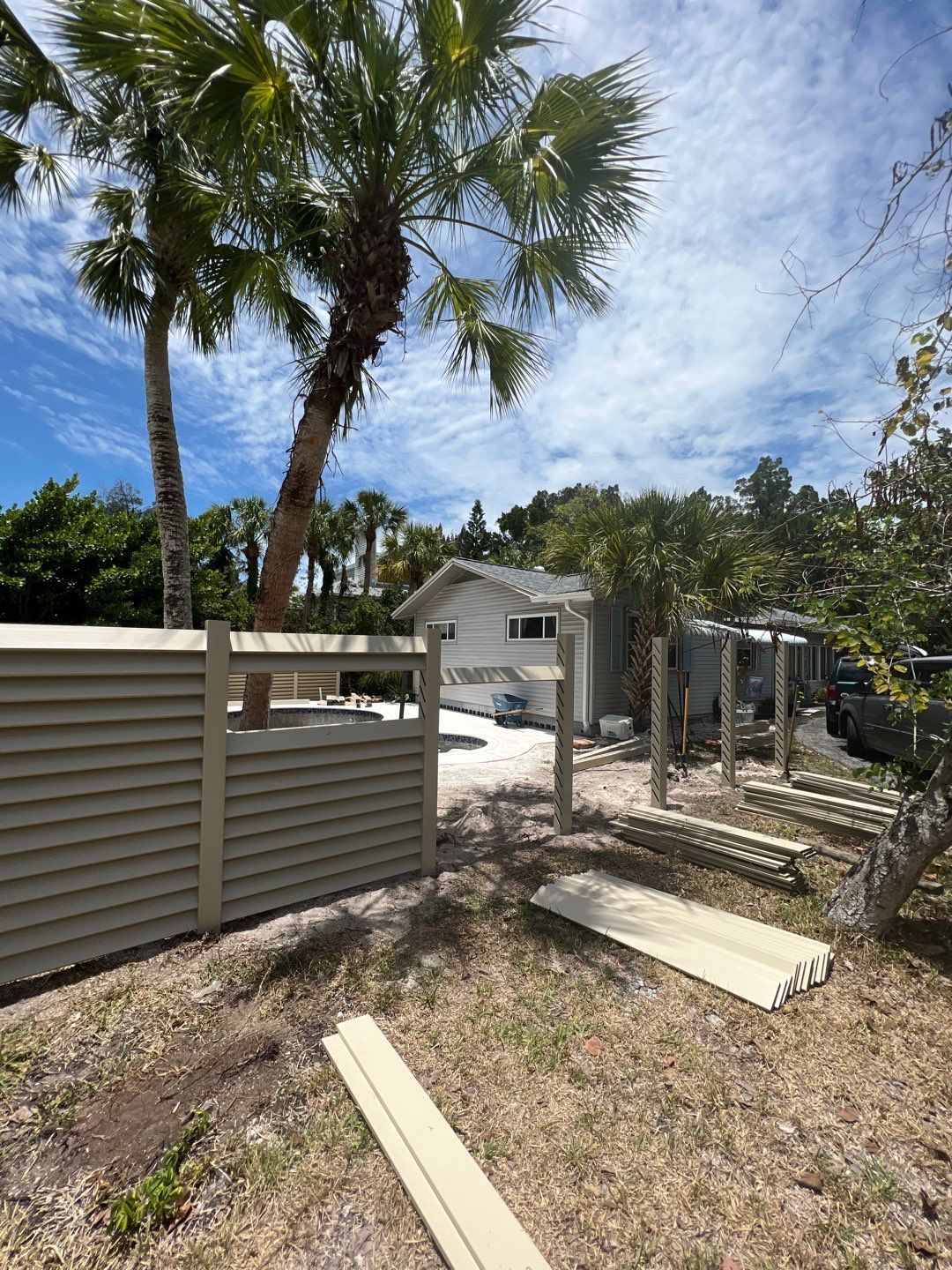 Sarasota, FL 6ft. Tall White Louvered Vinyl Privacy Fence by Asap fence and gates, LLC