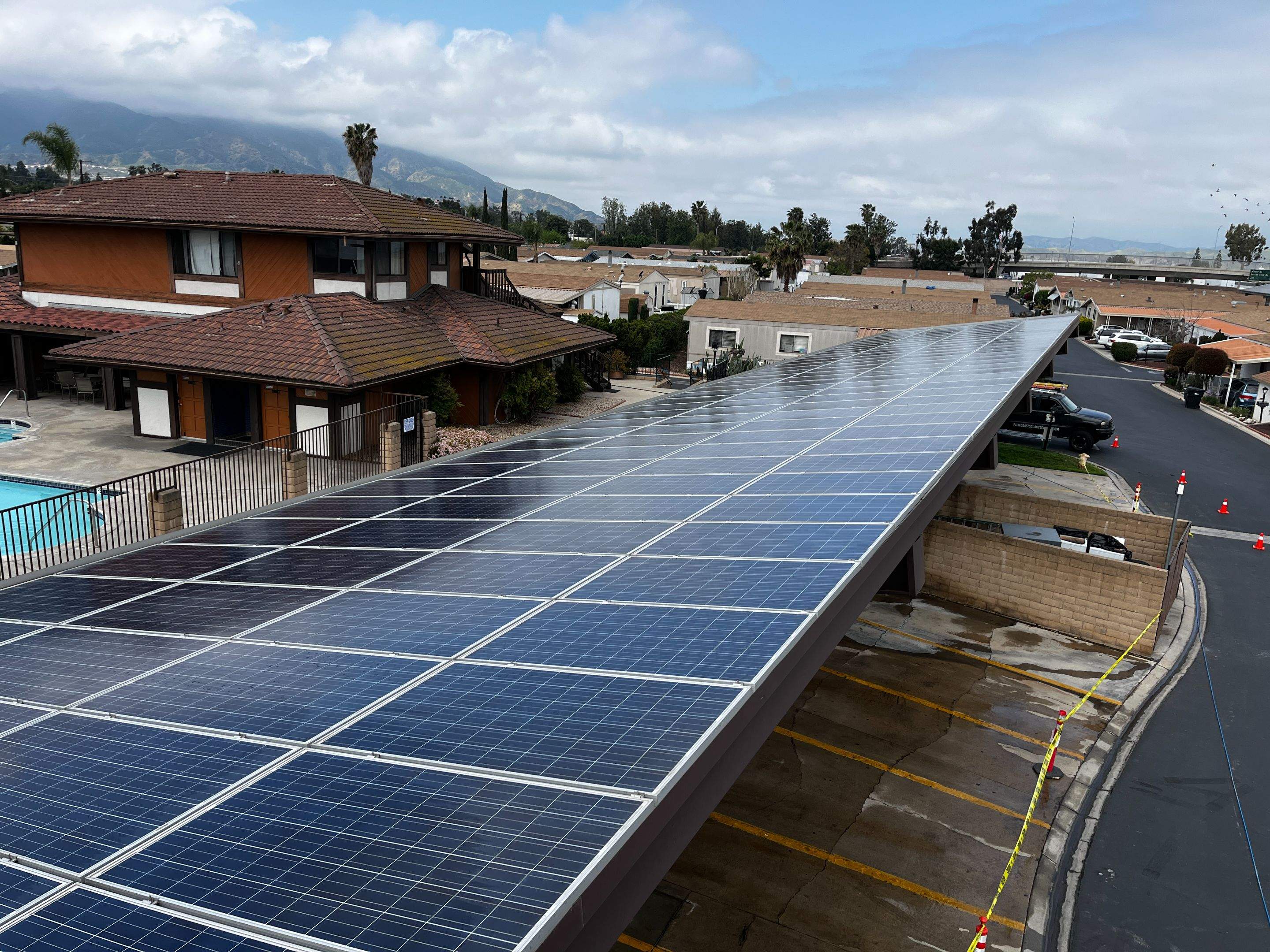 Carport Solar Panel Cleaning in Rowland Heights by Palm Coast Solar Cleaning