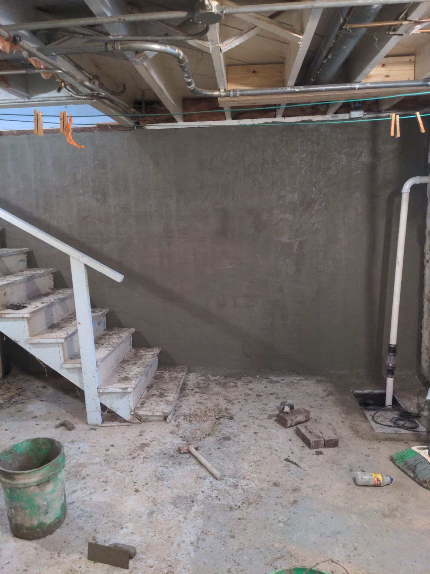 Basement Wall Rebuild with Exterior Waterproofing by Toledo Basement Repair