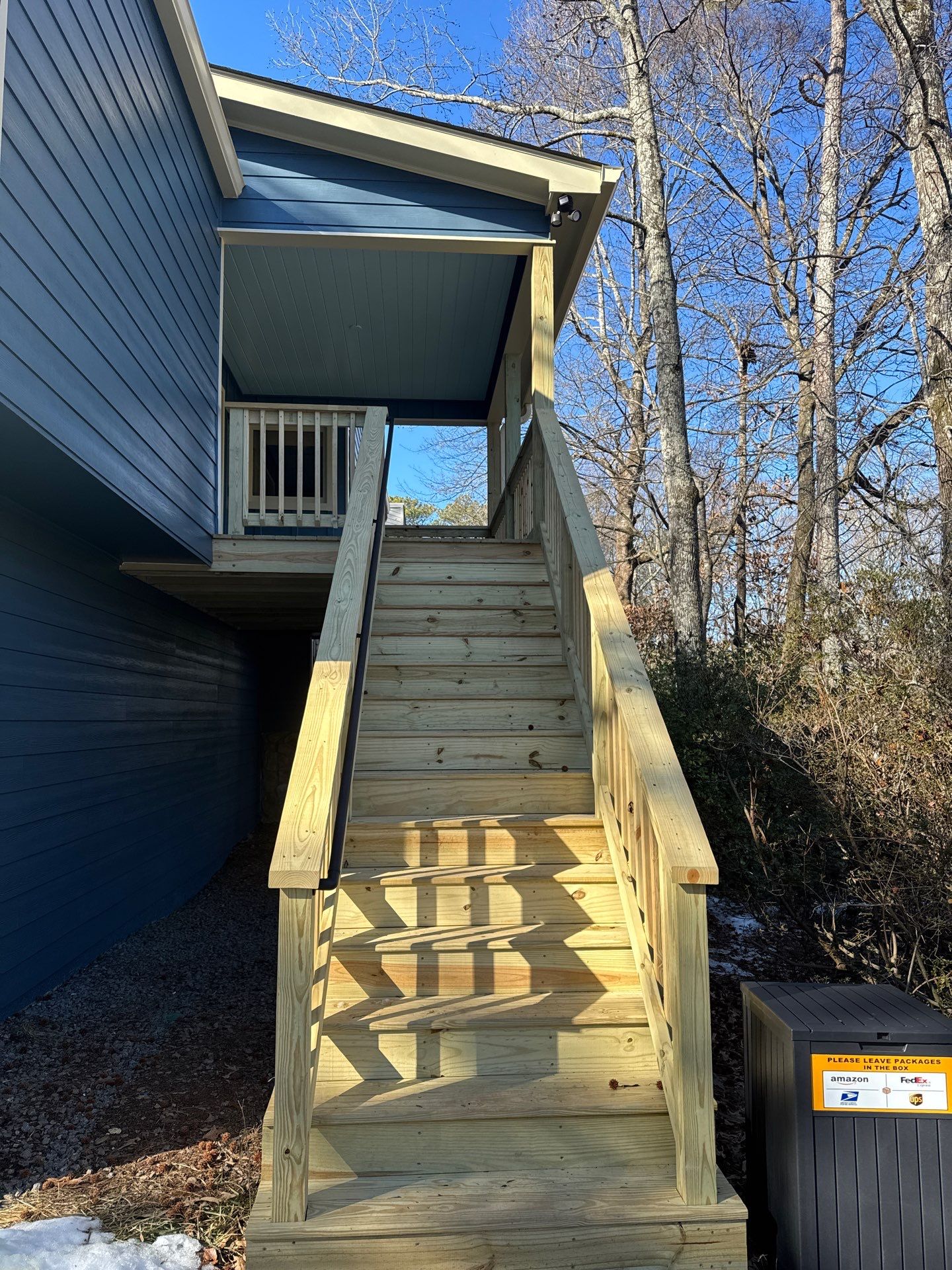 Elevated Wood Deck and Siding Replacement in Marietta by Swift Home Renovations