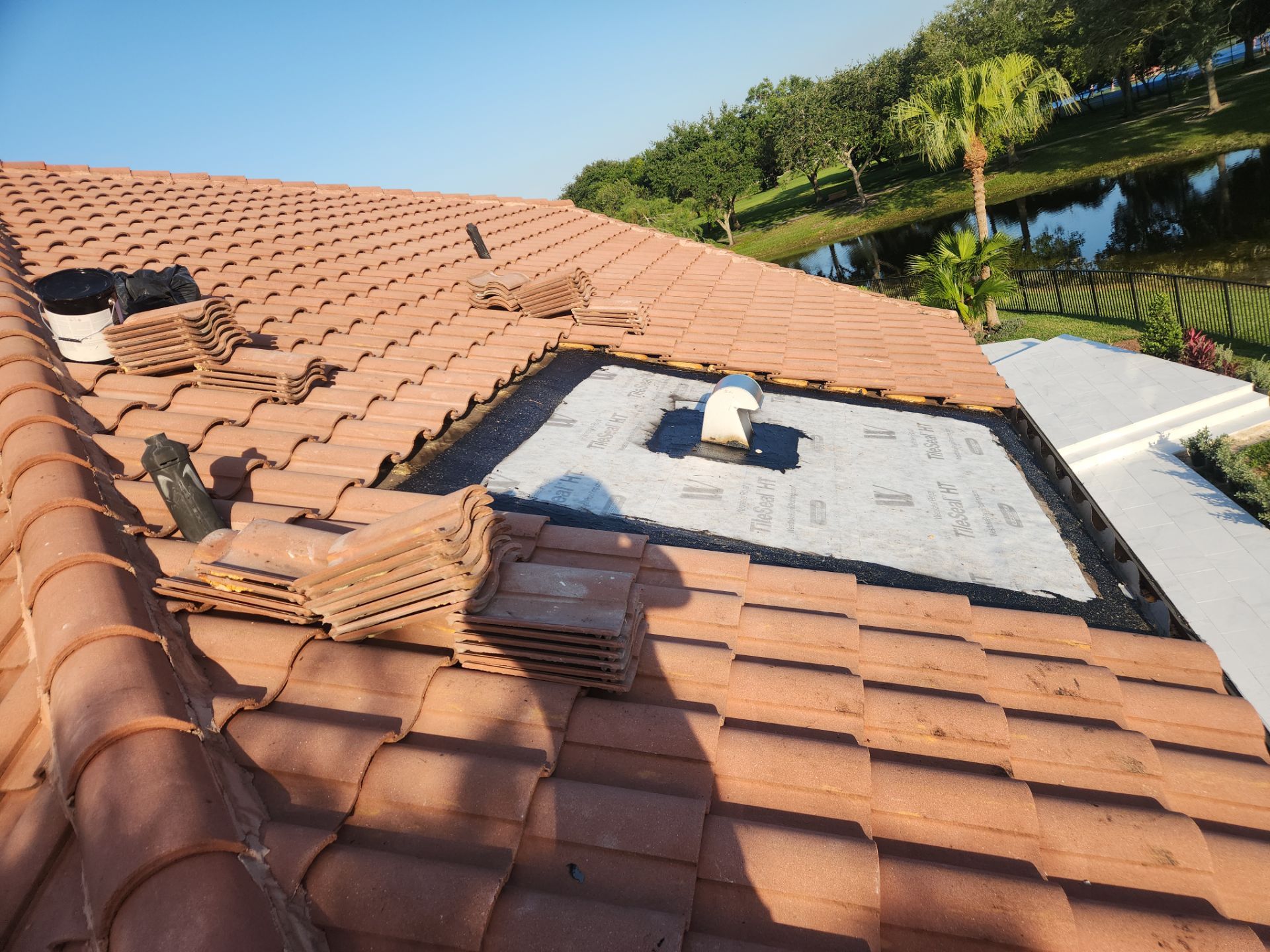 Tile Roof Repair and Structural Decking Replacement in Parkland by Aastro Roofing