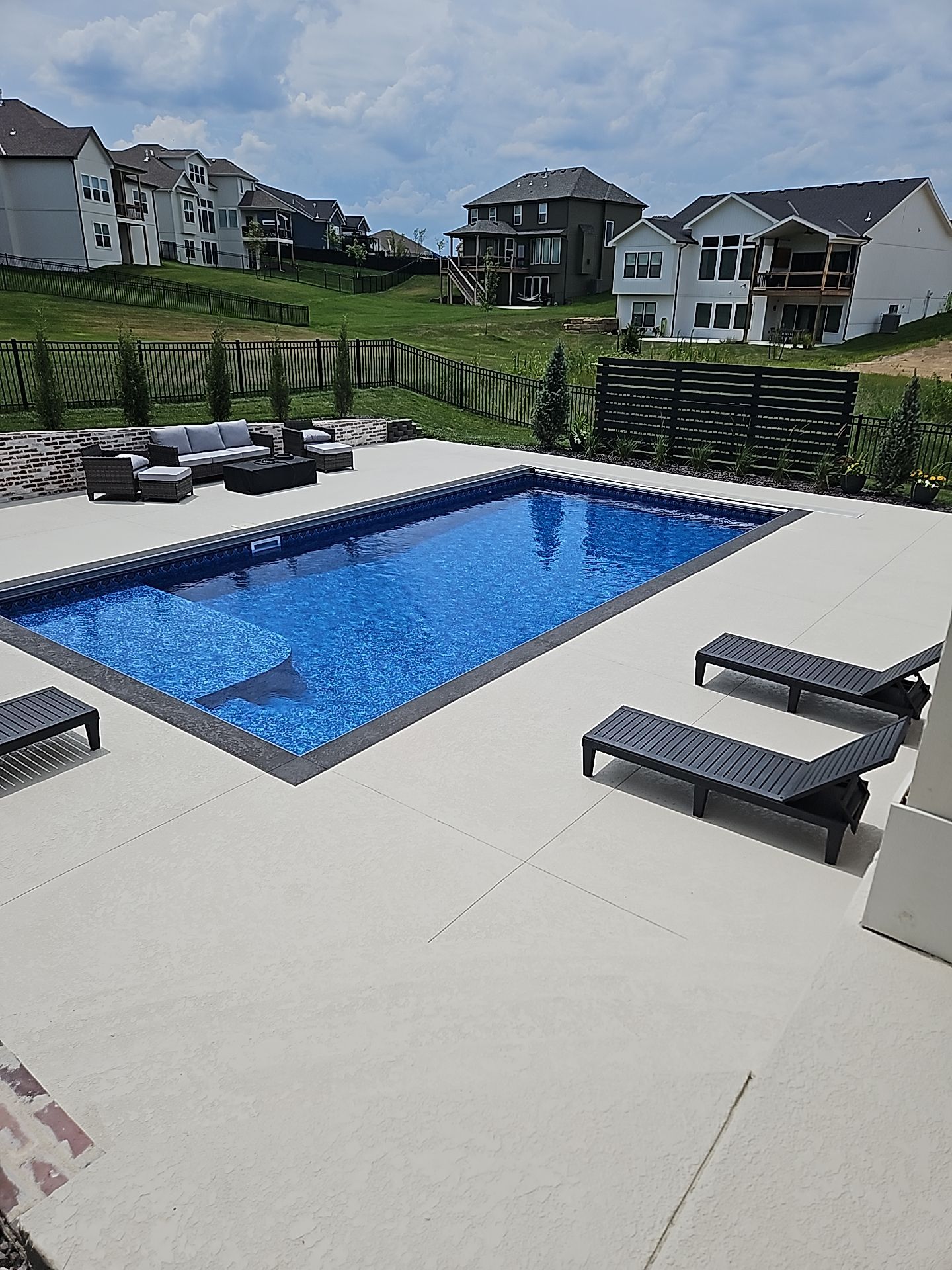 KCMO--Sundek Classic Texture Resurfacing--Bone White by Big Red Decorative Concrete, LLC