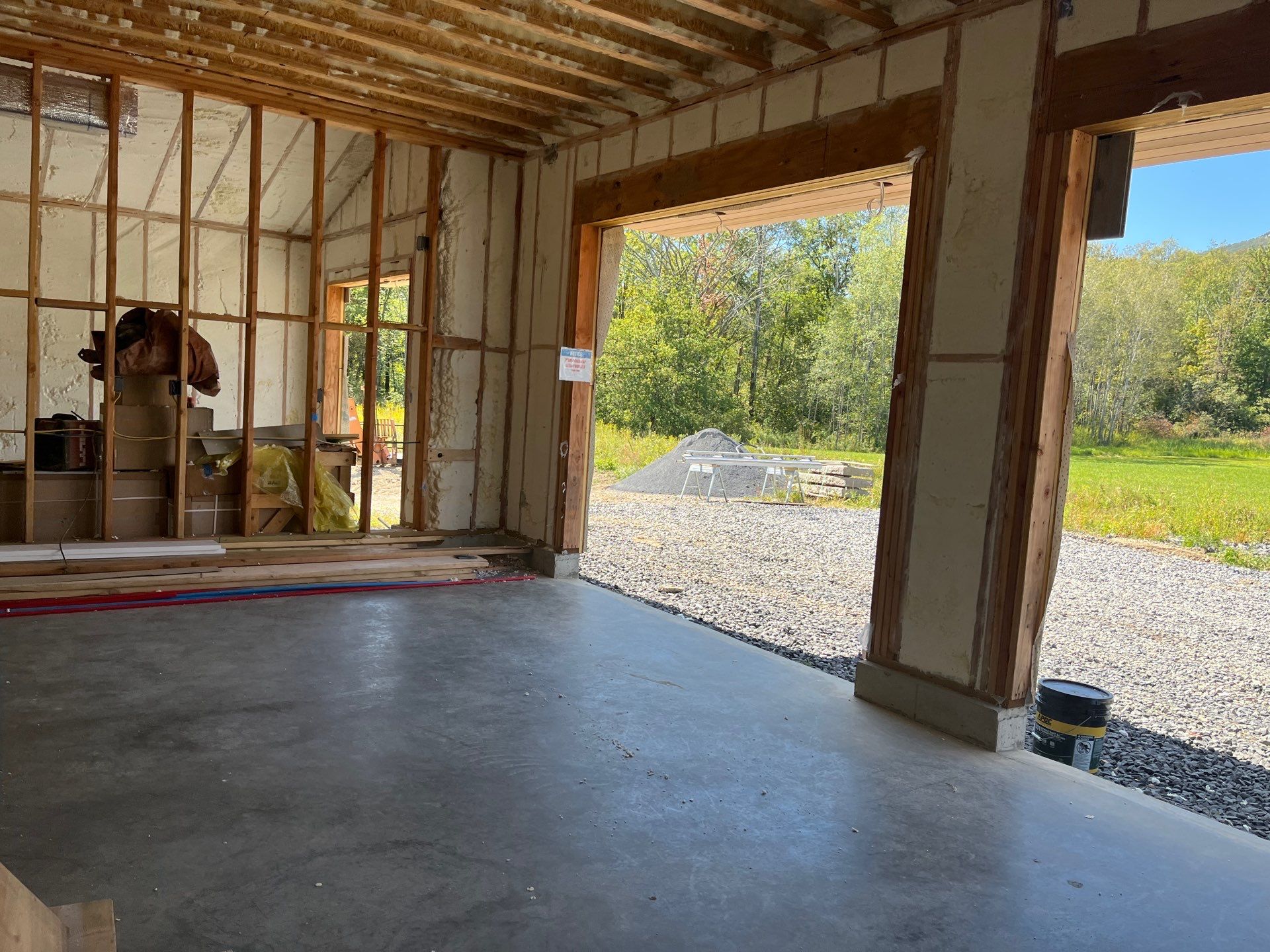 New Home Construction using open cell spray foam by NYS Foam & Energy