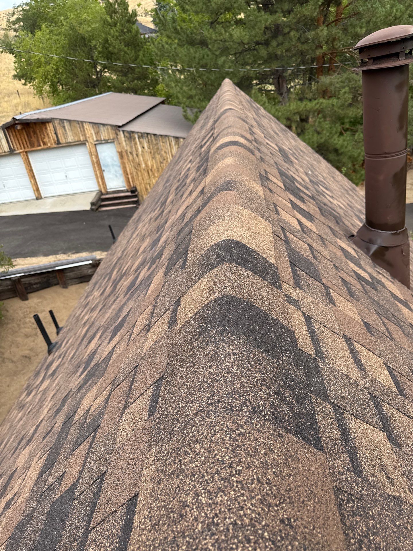 Architectural Shingle Roof Replacement for Boise Log Cabin Home by Olive Roofing