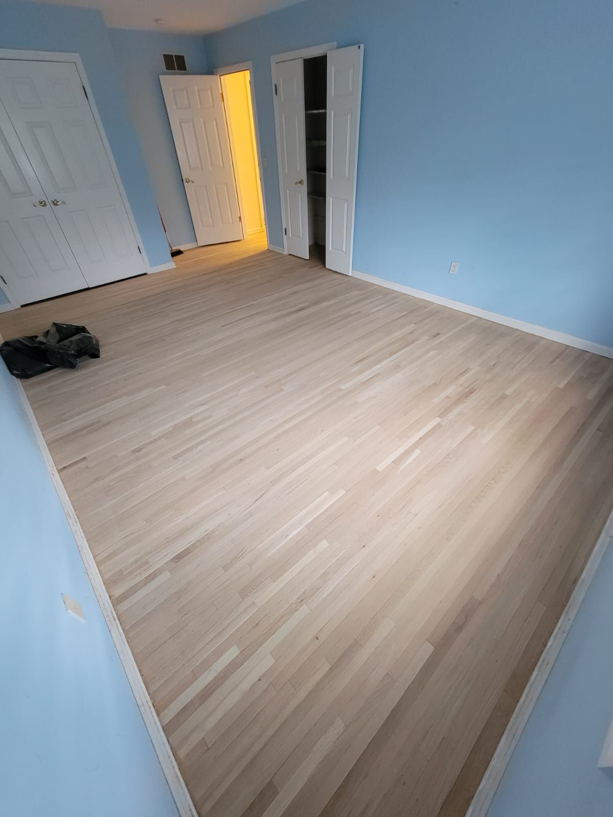 Red Oak refinished with DuraSeal Jacobean Stain and Bona Semi Gloss by Footprints Floors Morristown