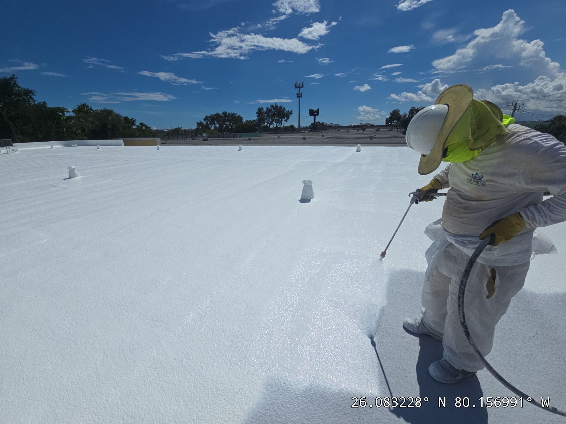 Fort Lauderdale Commercial Roof Restoration with Spray Foam and Silicone Coating by Roof King LLC