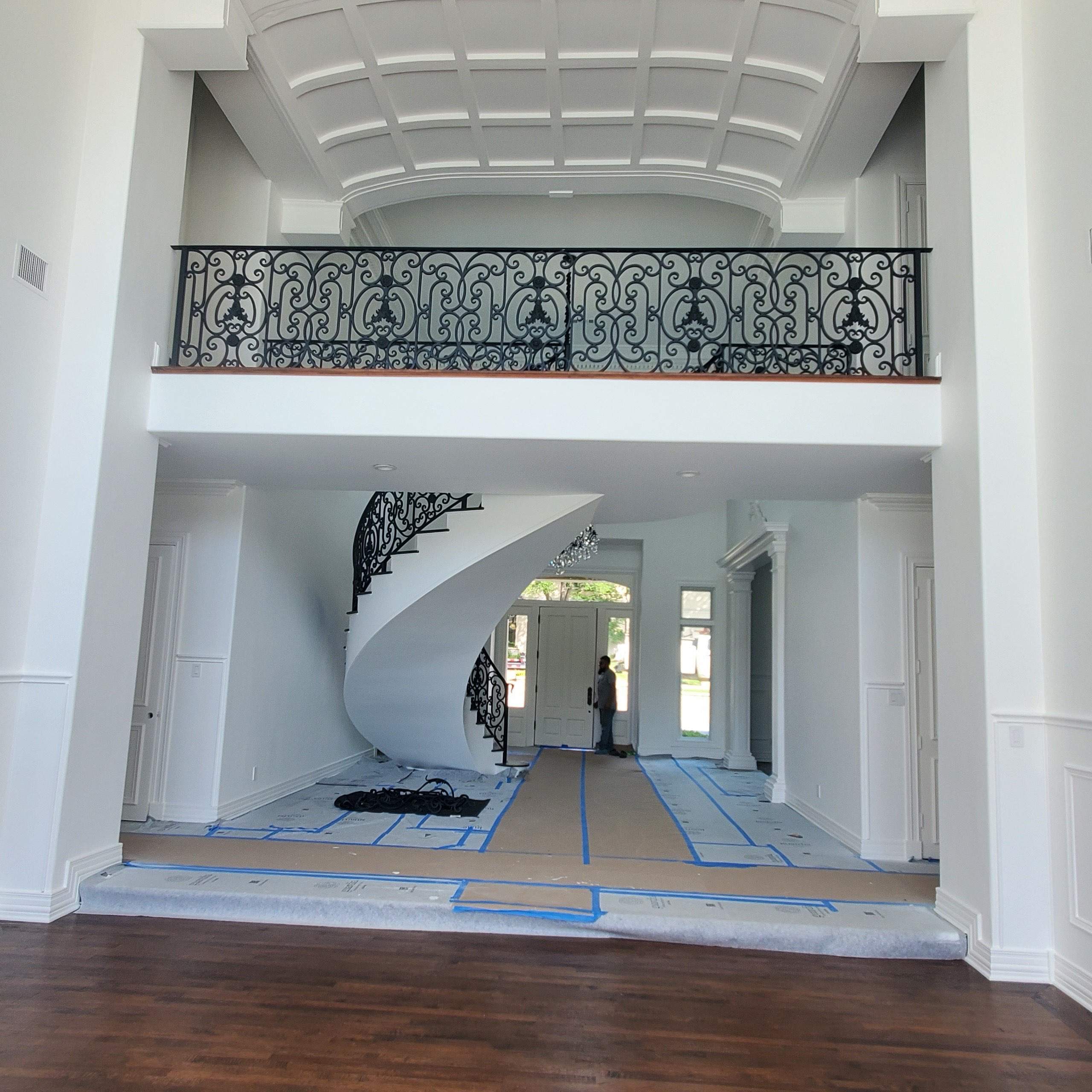 Custom Interior Wrought Iron Railing Refinishing in Dallas, Texas by Solara Custom Living