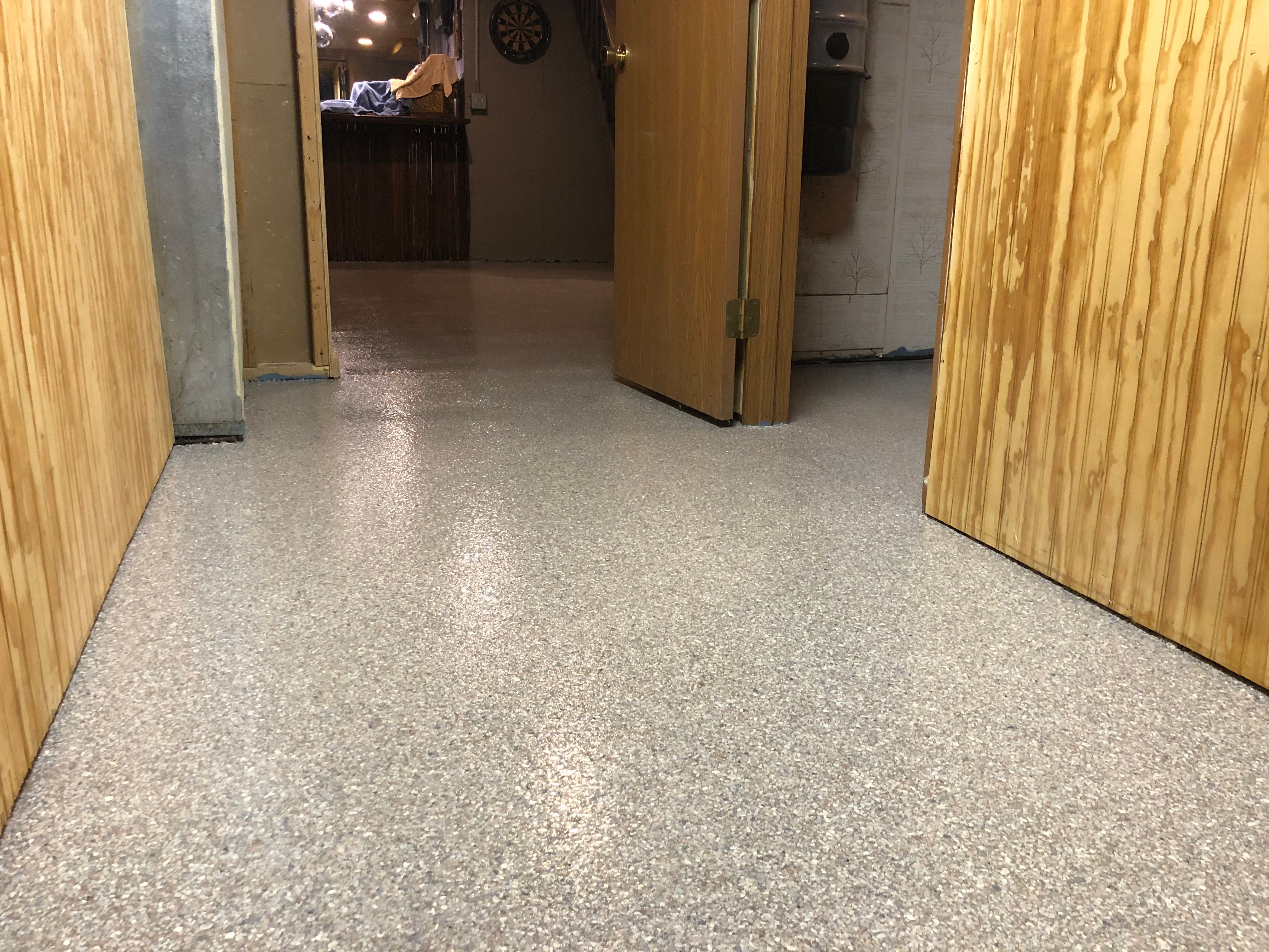 Basement Floor using Fieldstone by Your1DayFloor.com