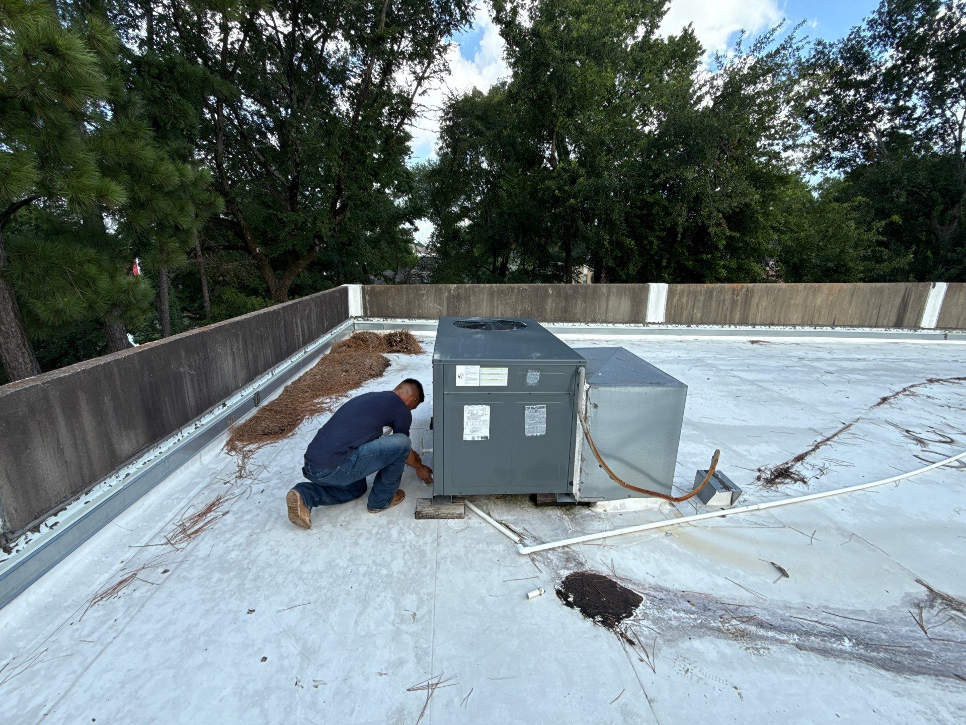 TPO Commercial Roof Replacement in The Woodlands by Abbott Roofing Company