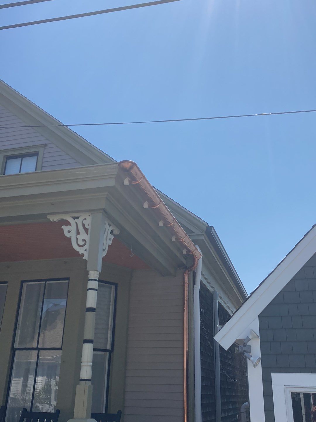 Gutter Installation using 6" Half Round Copper Gutter in Provincetown, Ma by Gutter Pro Enterprises