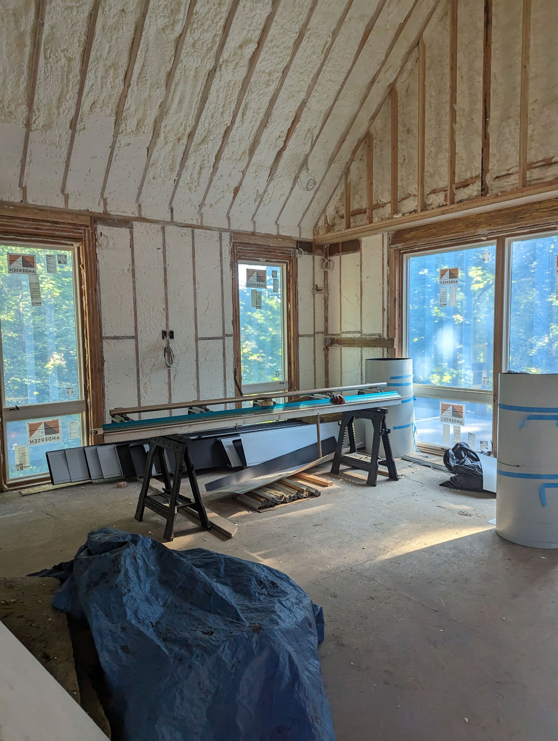 New Home Construction using open cell spray foam by NYS Foam & Energy