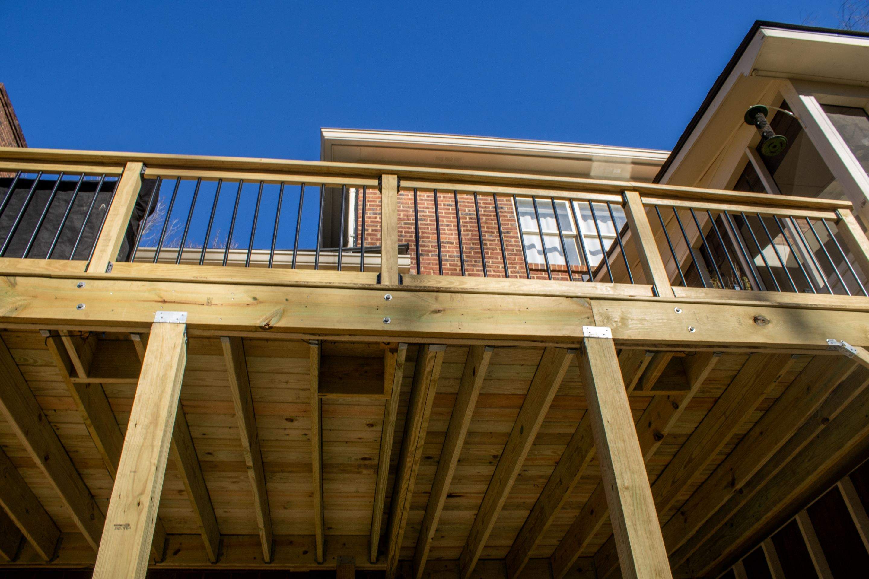 Timbertech LED Light Installation on Wood Deck Build in Marietta, GA by Nelson Exteriors 