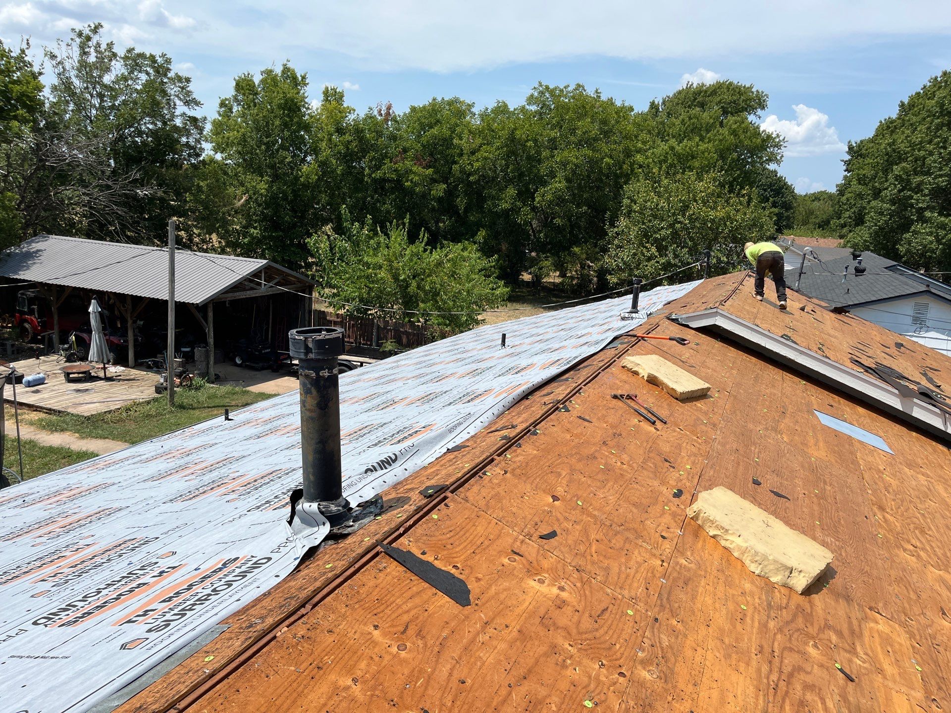 GAF Timberline Architectural Shingle Roof Replacement in Wynnewood by BANA Roofing and Solar Supply